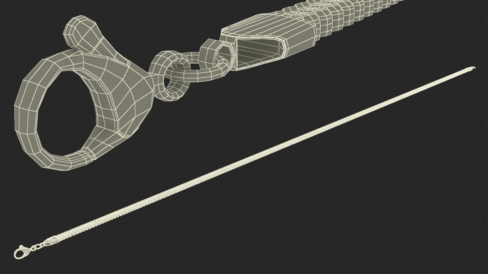 Golden Herringbone Chain 3D model