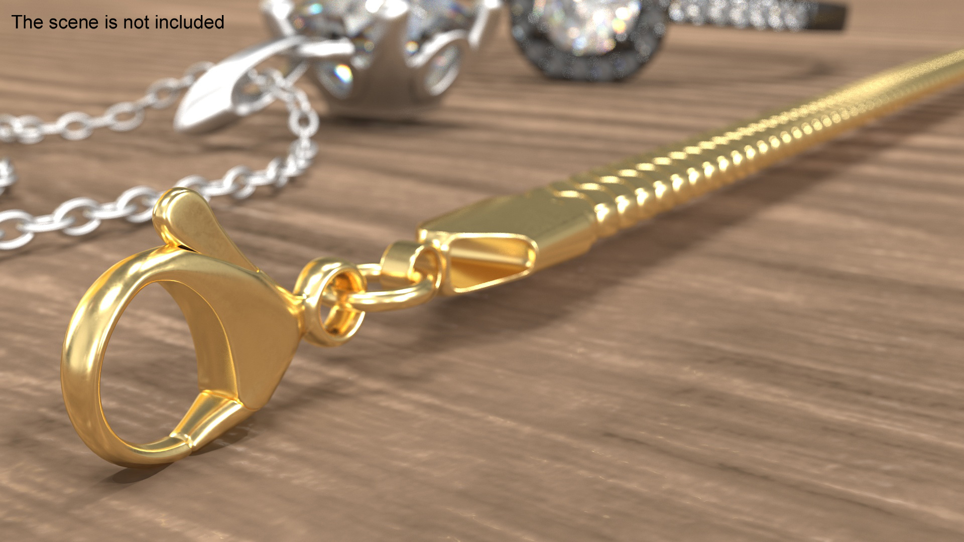 Golden Herringbone Chain 3D model