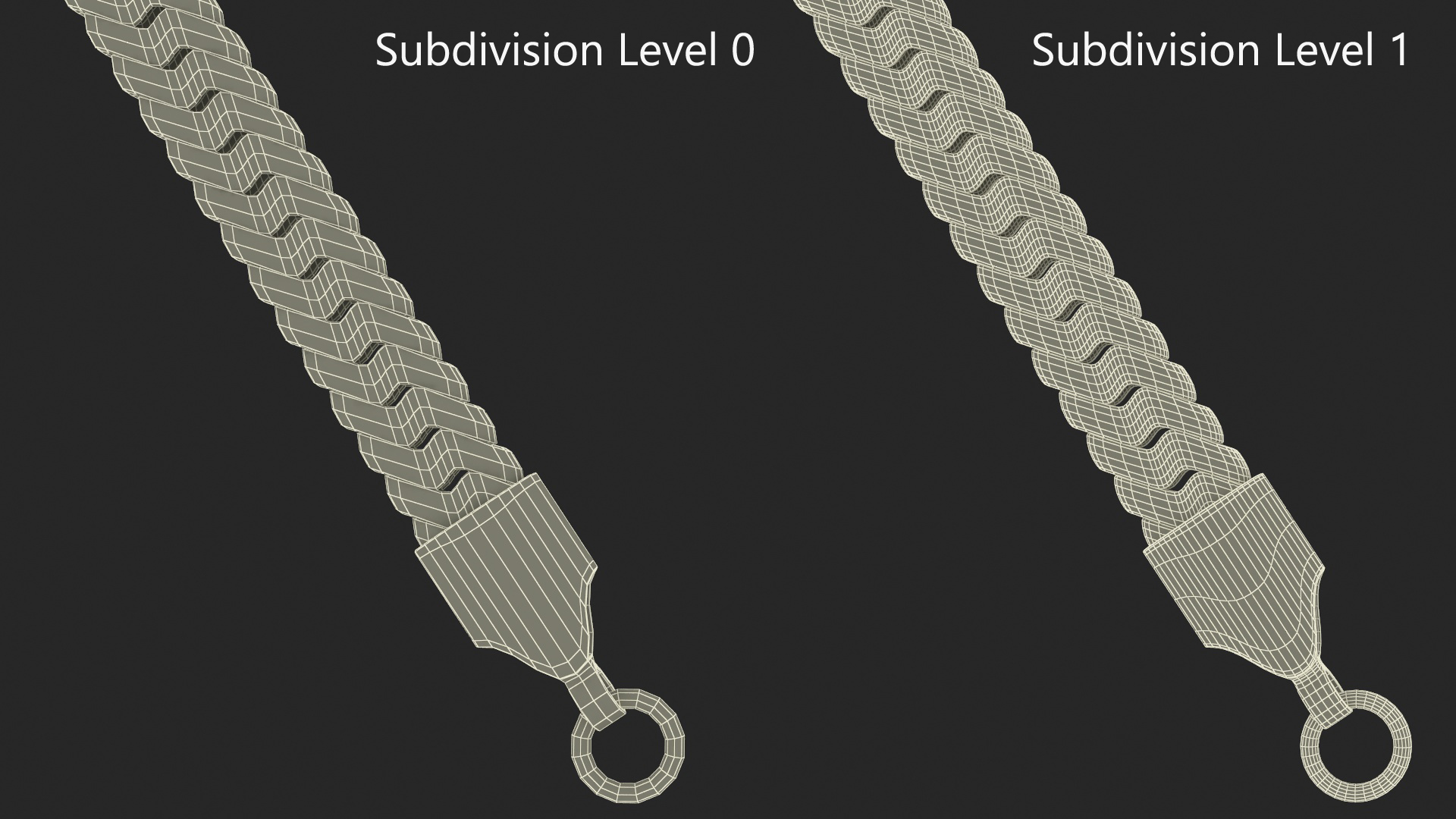 Golden Herringbone Chain 3D model
