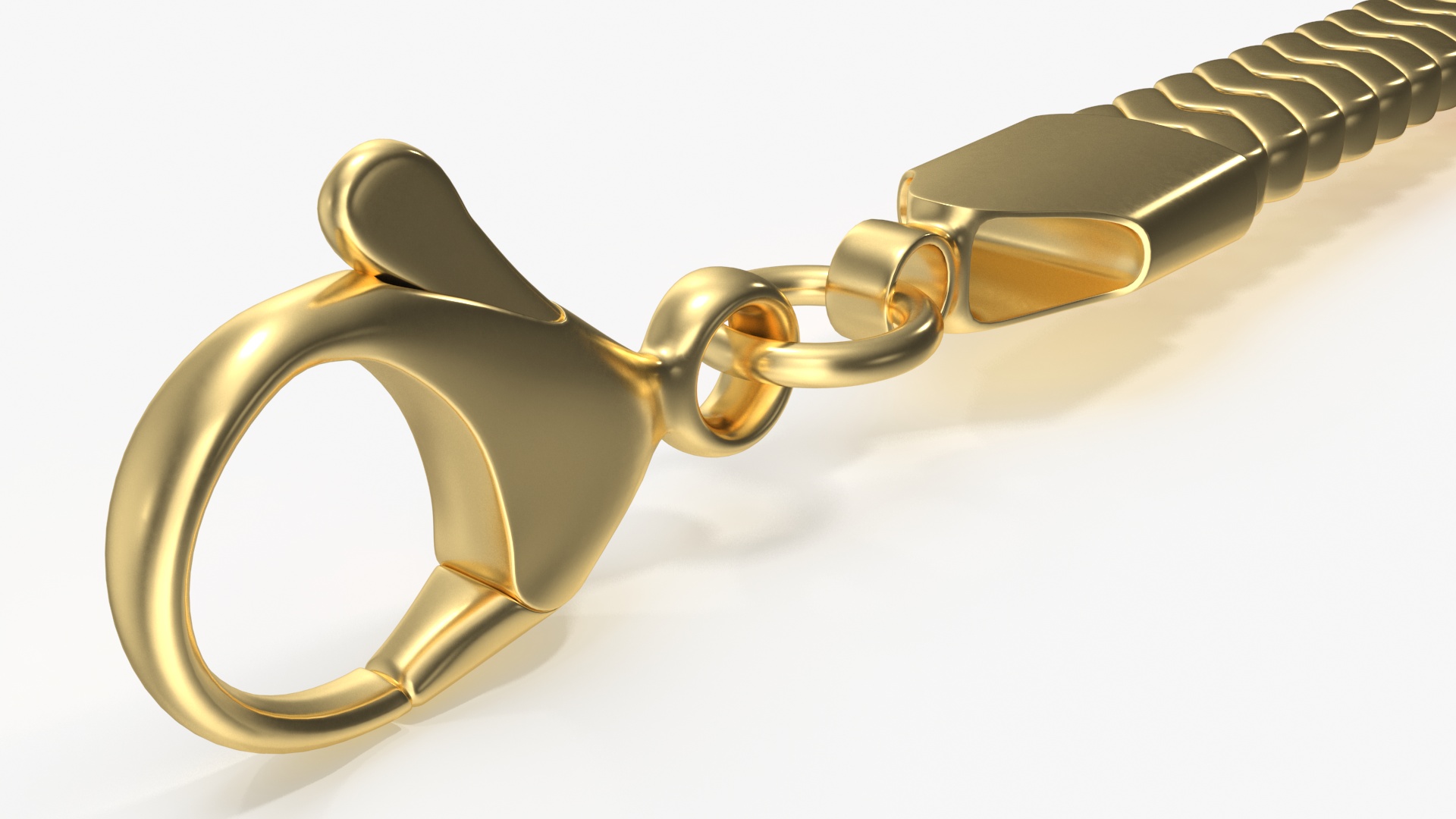 Golden Herringbone Chain 3D model