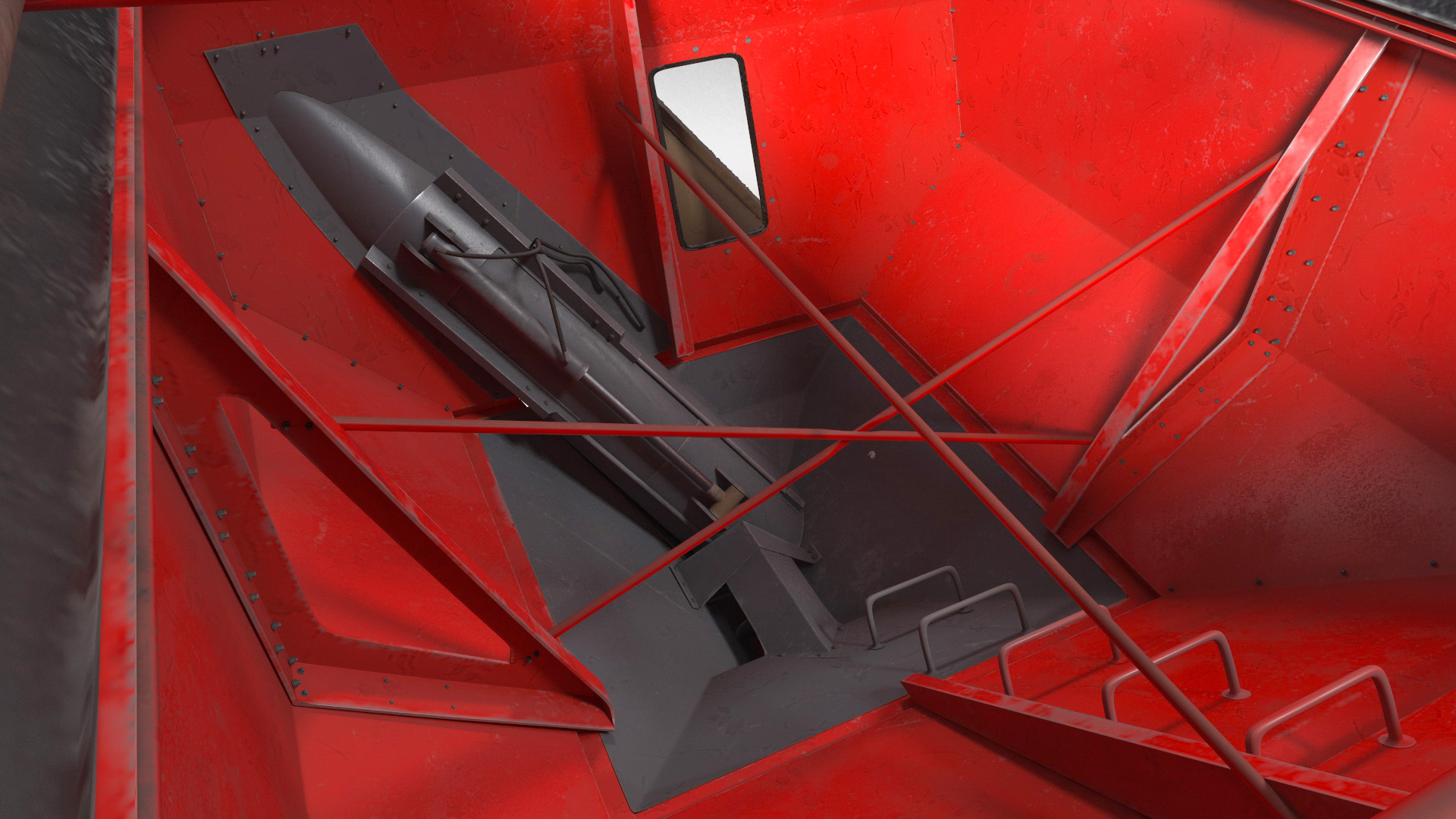 3D model Perard X-Flow 19 Transbordeur Red Used Rigged