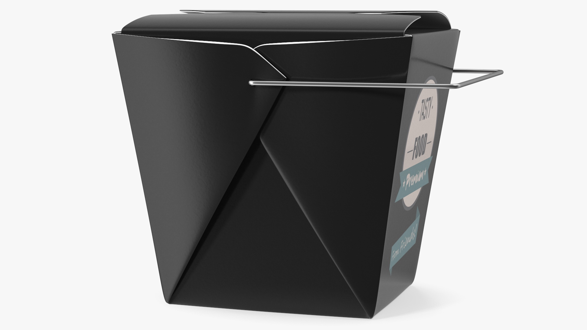 Black Paper Chinese Takeout Box 32 Oz 3D