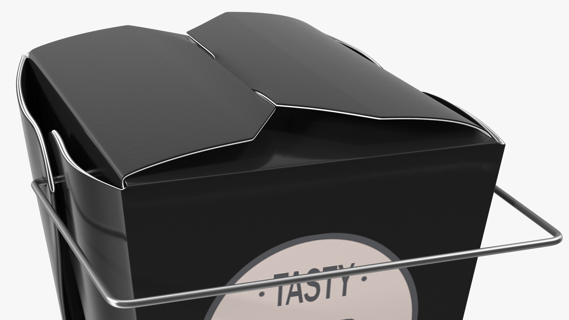 Black Paper Chinese Takeout Box 32 Oz 3D