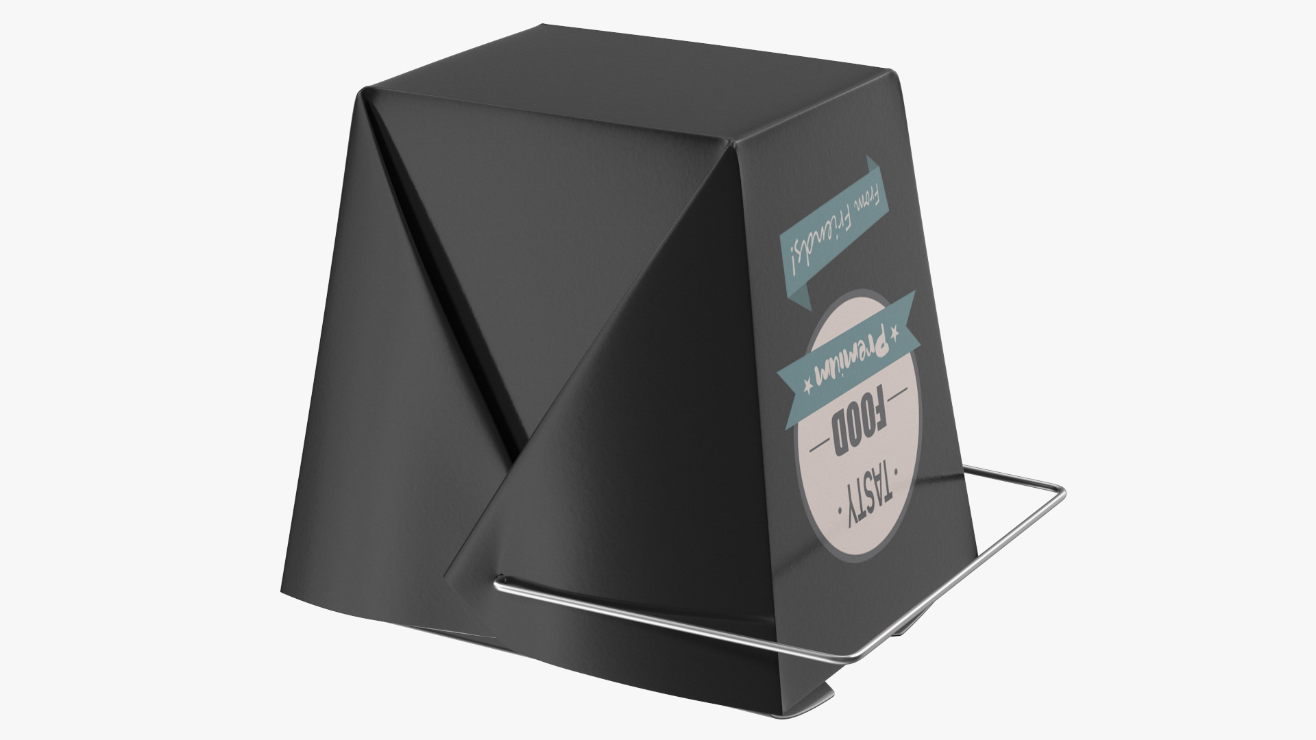 Black Paper Chinese Takeout Box 32 Oz 3D