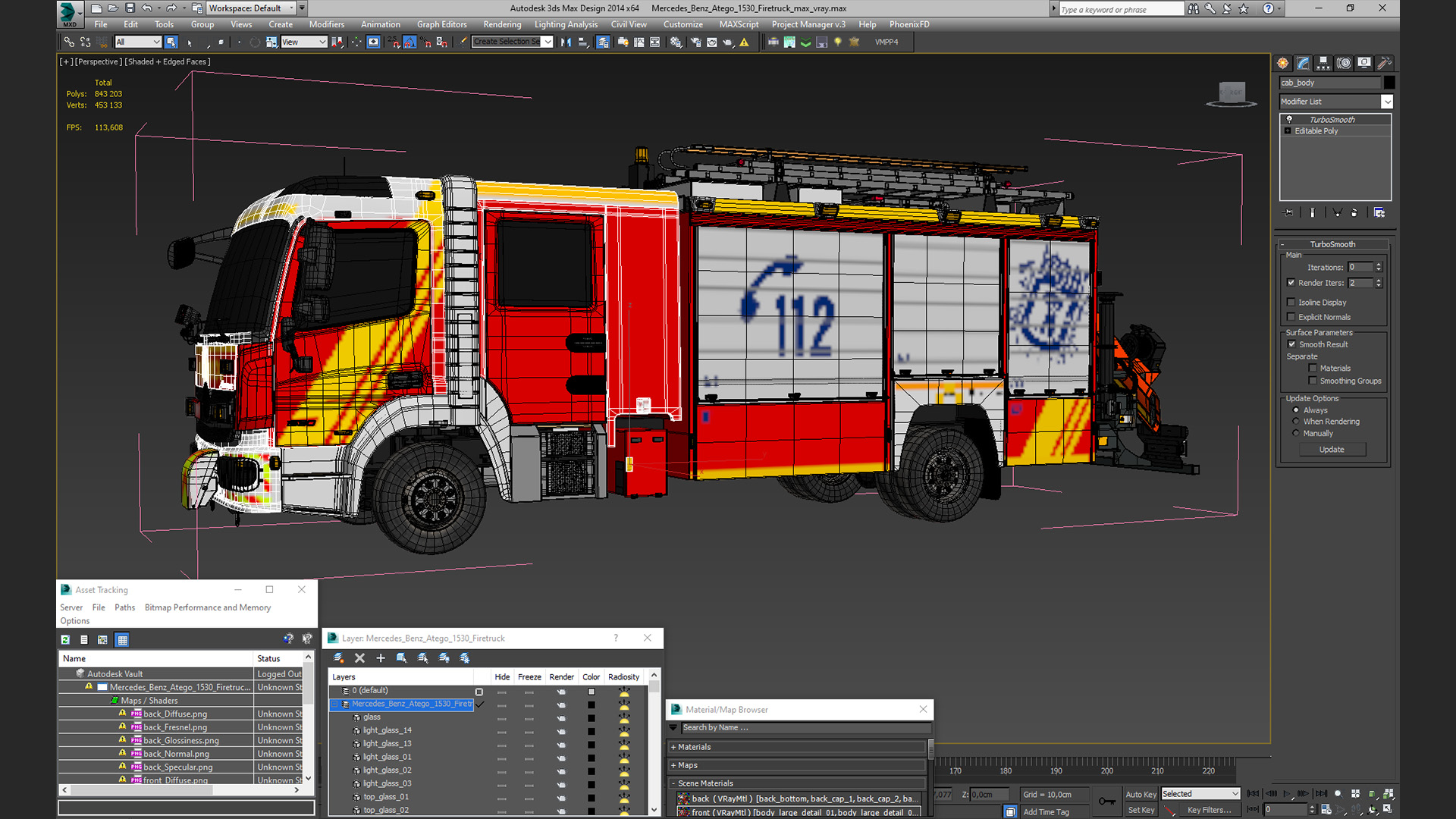 Mercedes Benz Atego 1530 Firetruck 3D model