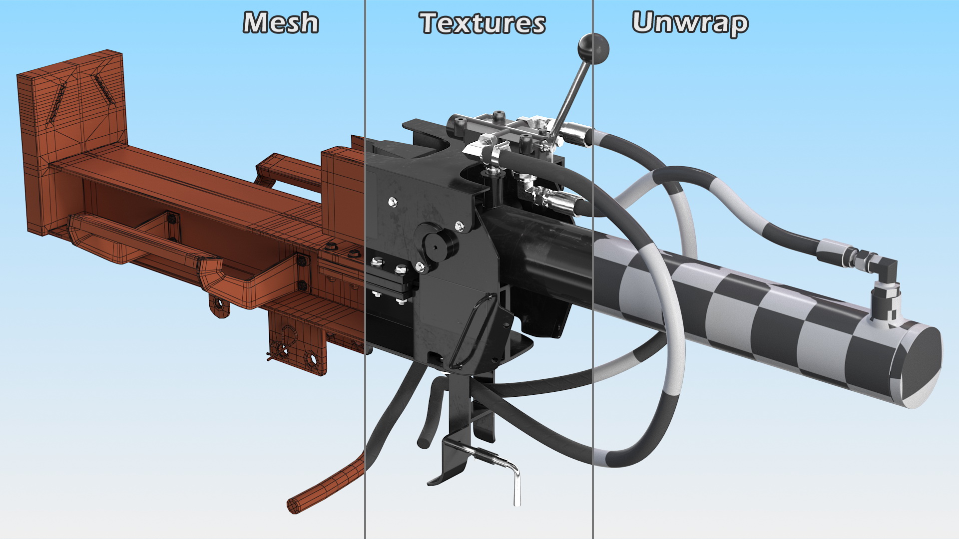 Hydraulic Log Splitter 3D