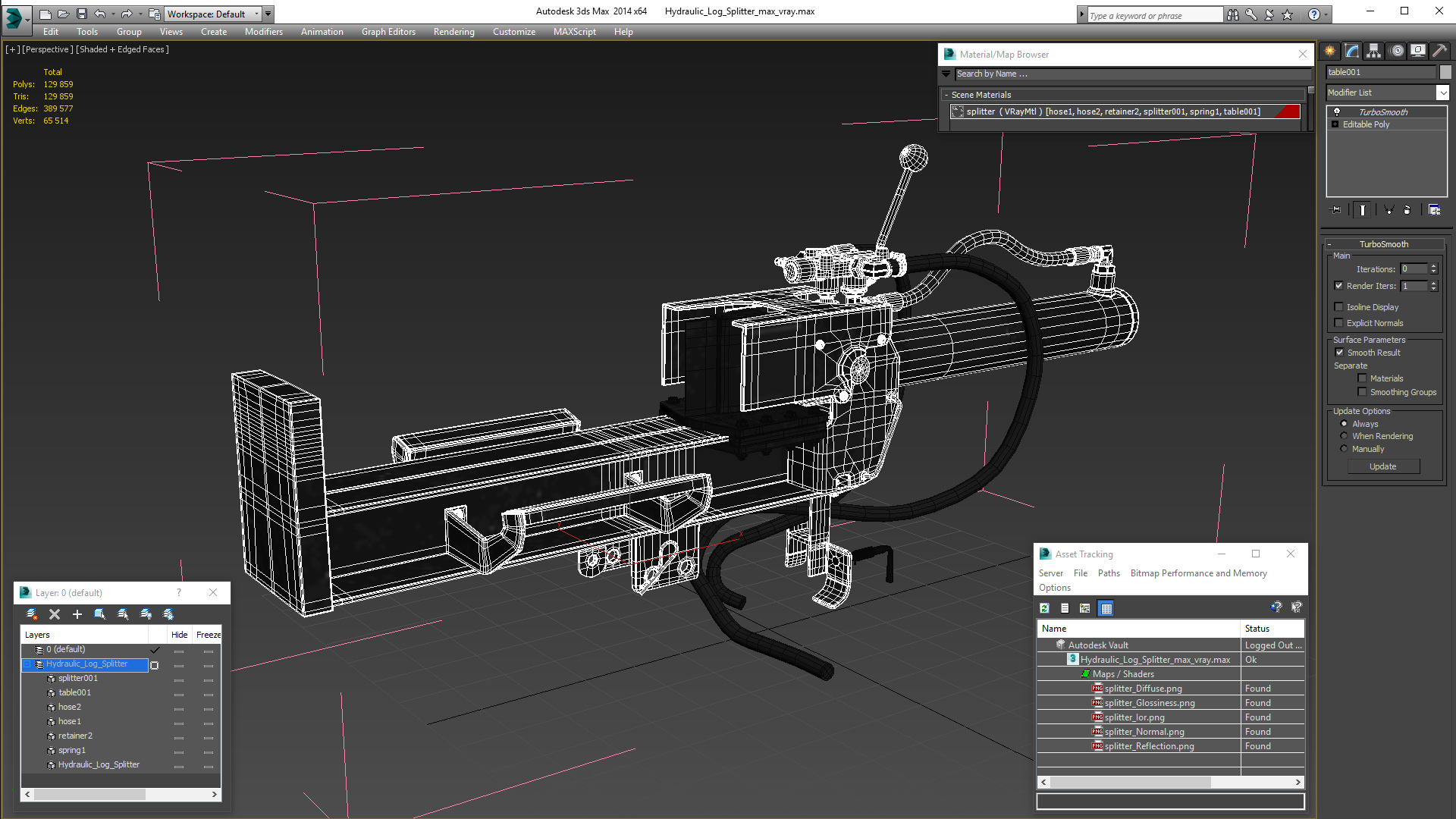 Hydraulic Log Splitter 3D