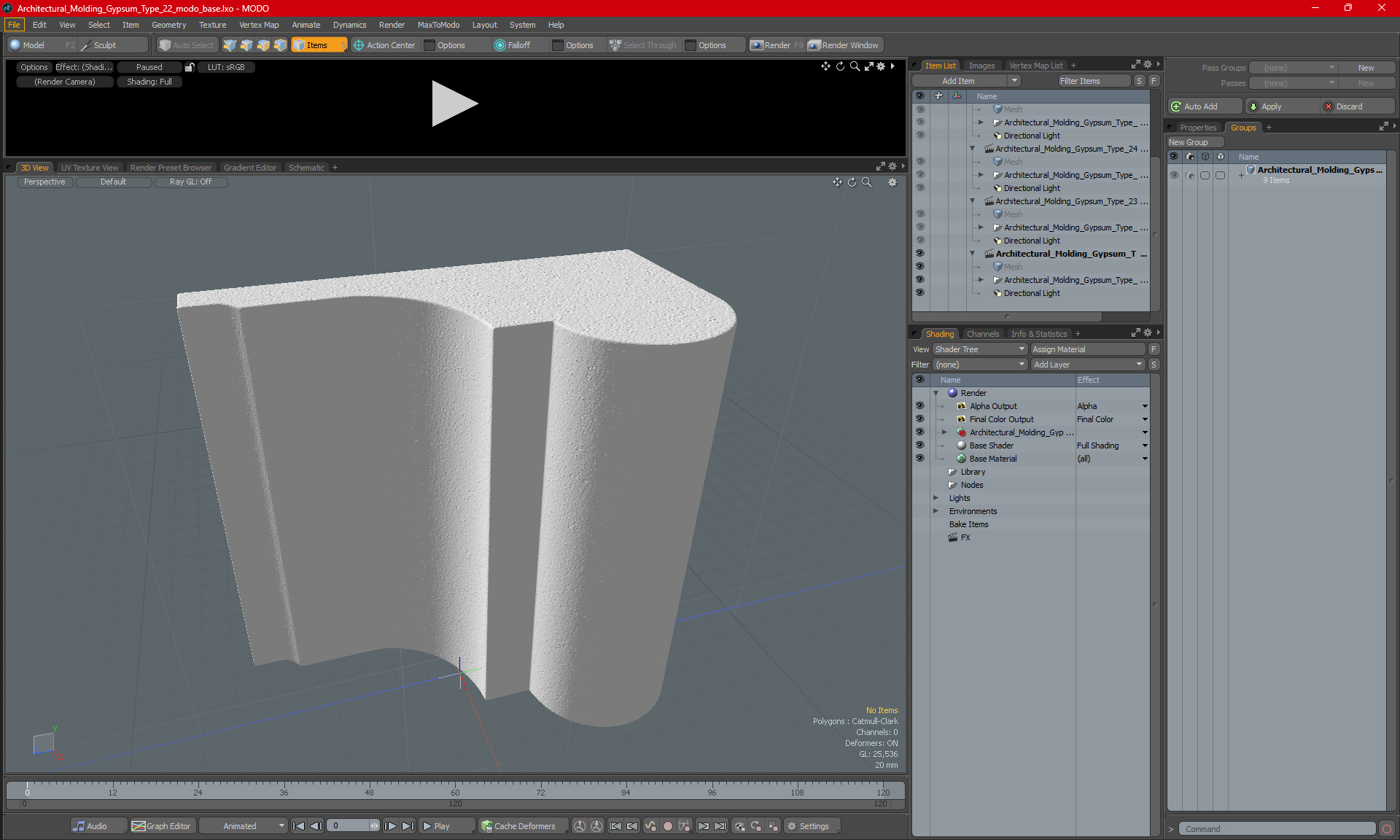 3D Architectural Molding Gypsum Type 22