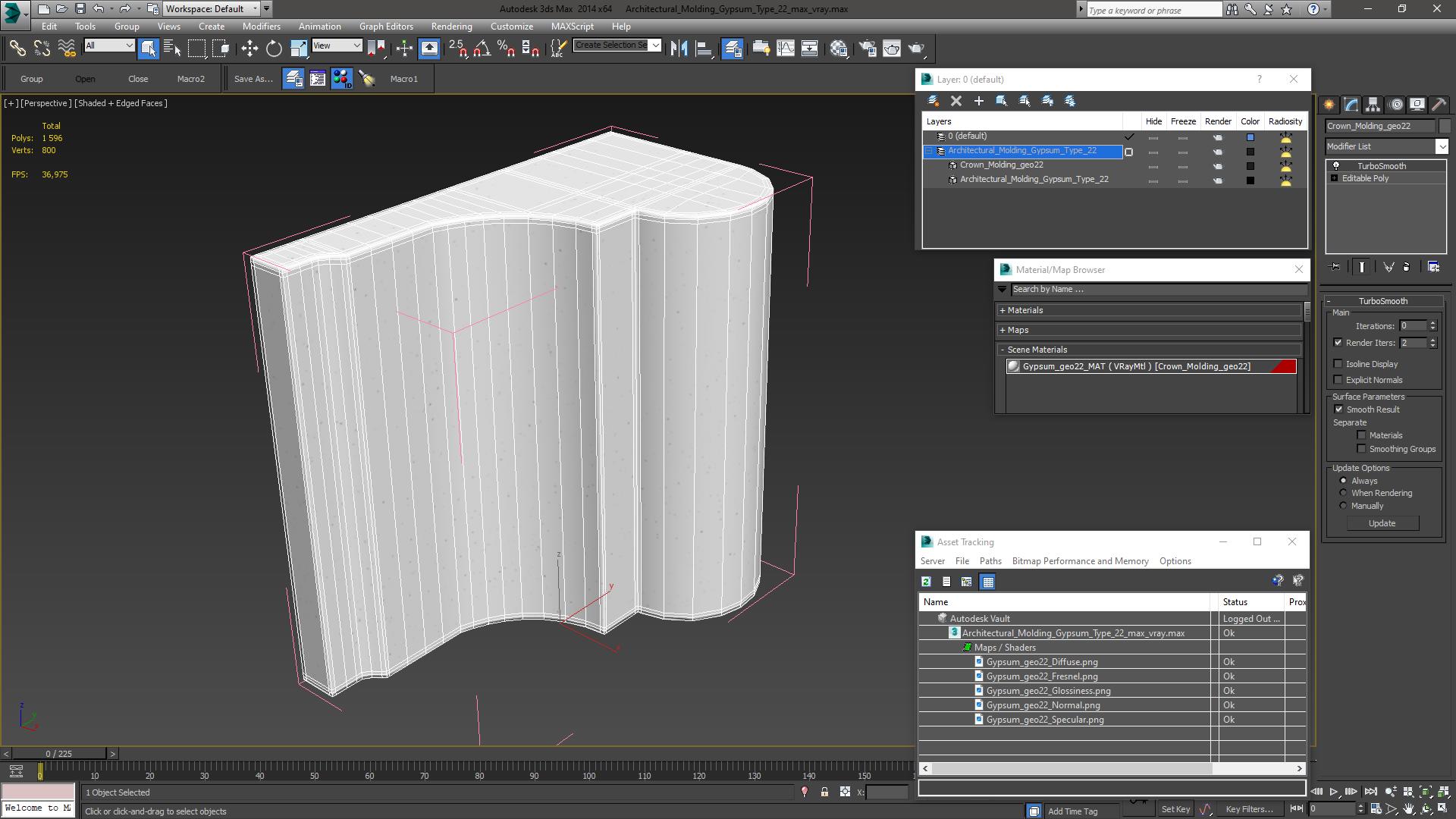 3D Architectural Molding Gypsum Type 22