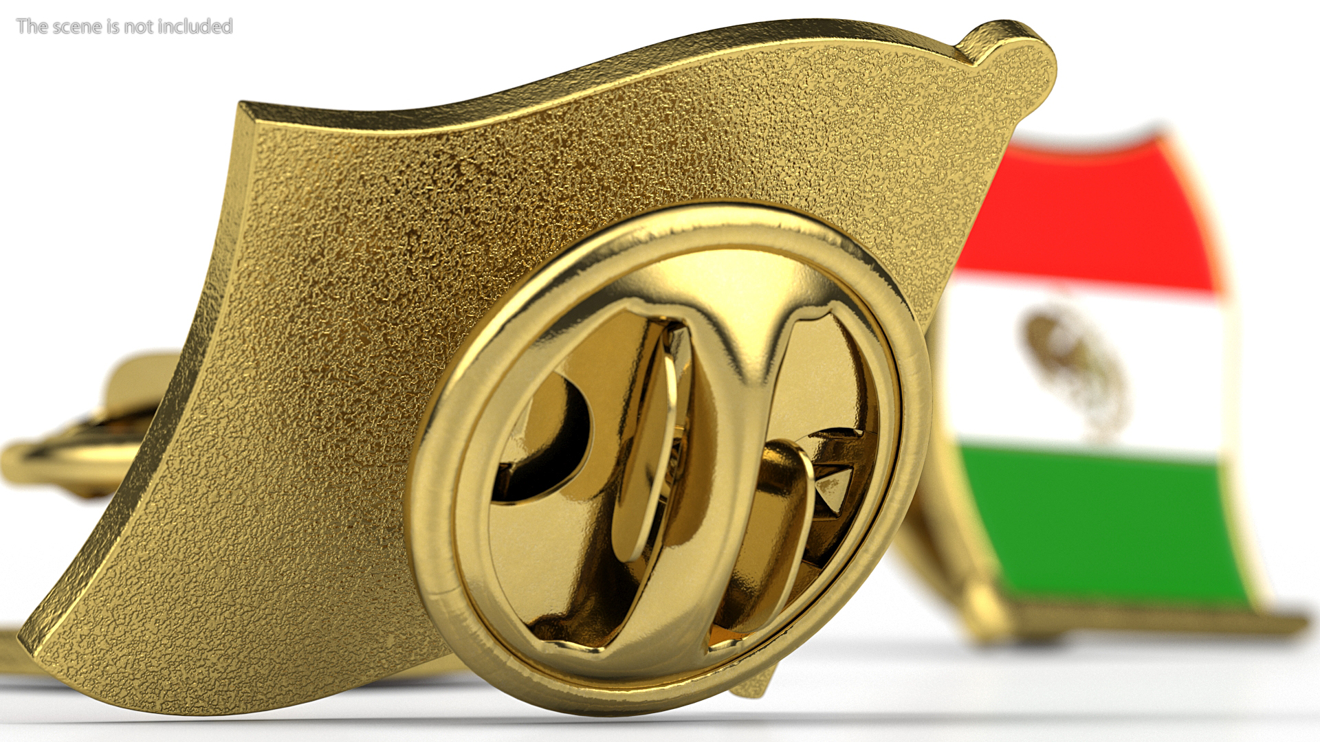 Mexican Flag Lapel Pin 3D