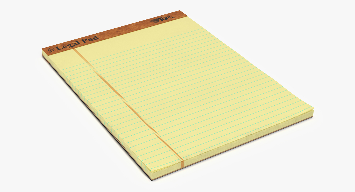 3D Legal Pad Writing Pad
