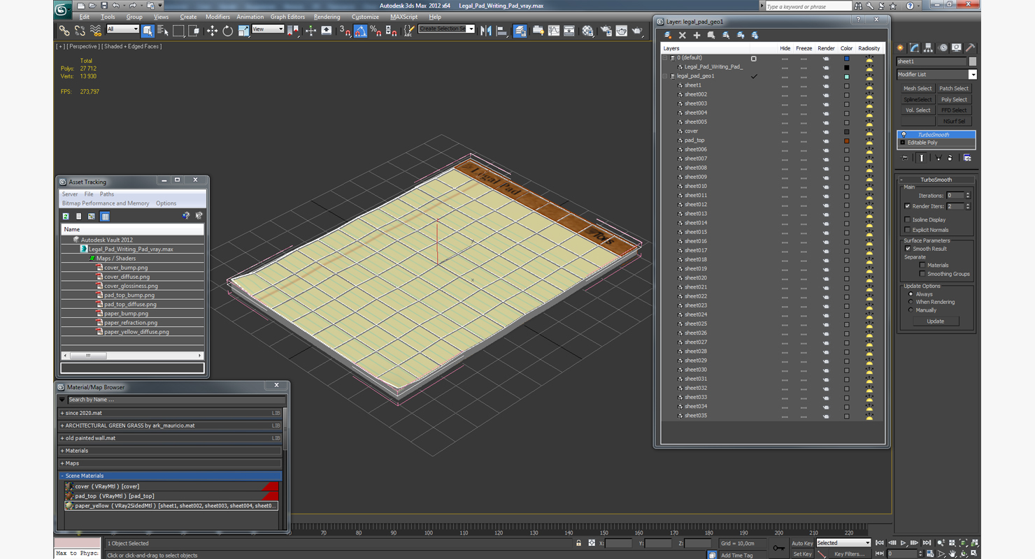 3D Legal Pad Writing Pad