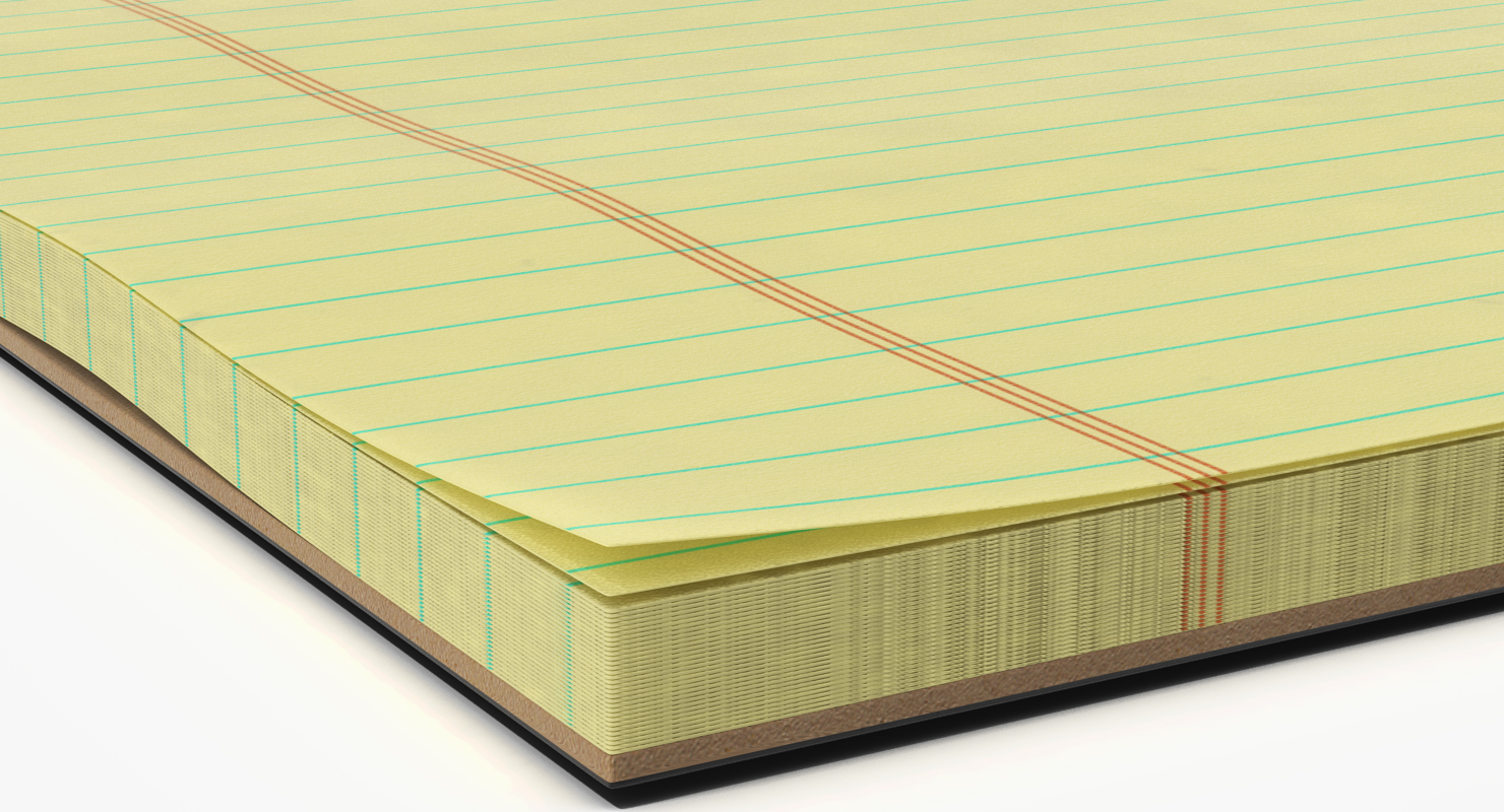 3D Legal Pad Writing Pad