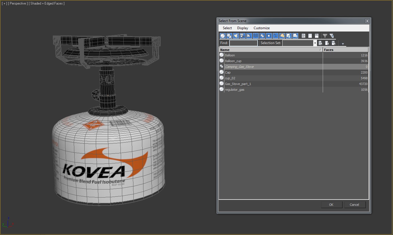 Single Burner Camping Gas Stove Kovea 3D