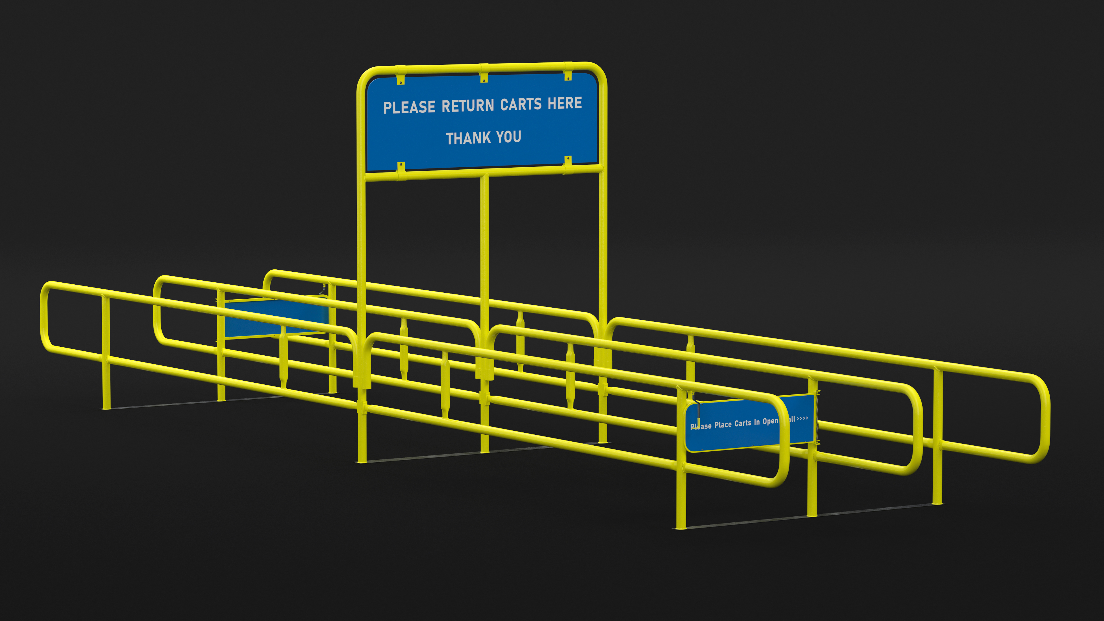 3D Corral for Shopping Carts Bidirect Yellow