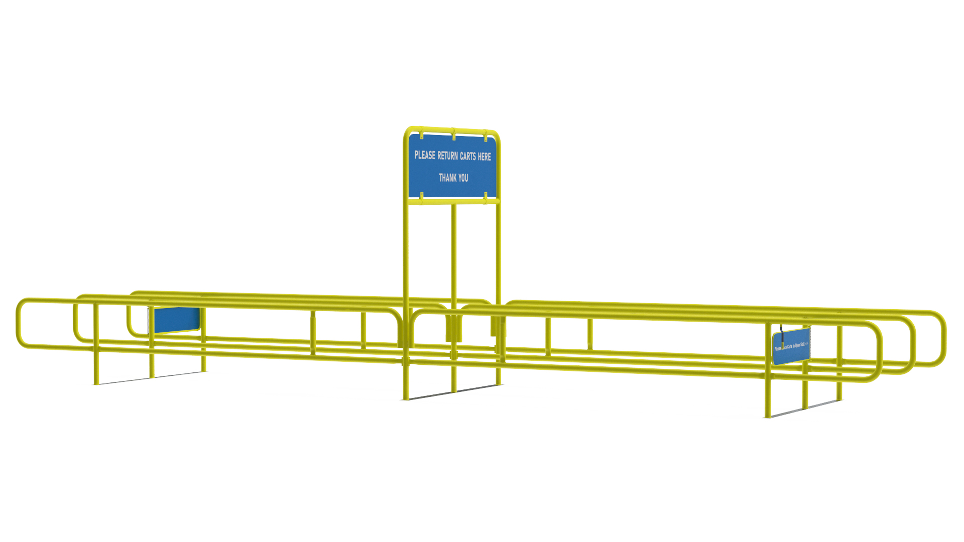 3D Corral for Shopping Carts Bidirect Yellow