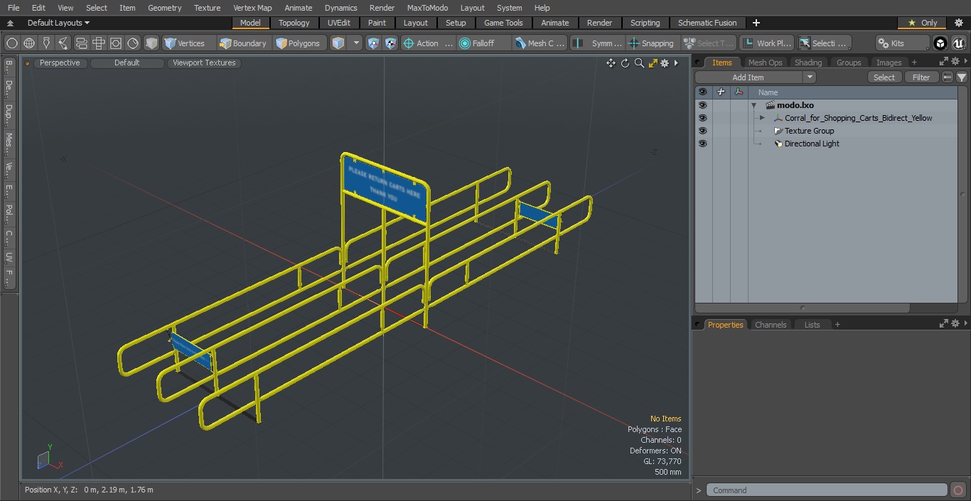 3D Corral for Shopping Carts Bidirect Yellow