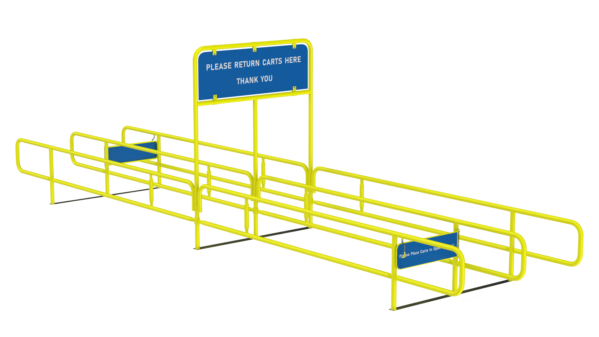 3D Corral for Shopping Carts Bidirect Yellow
