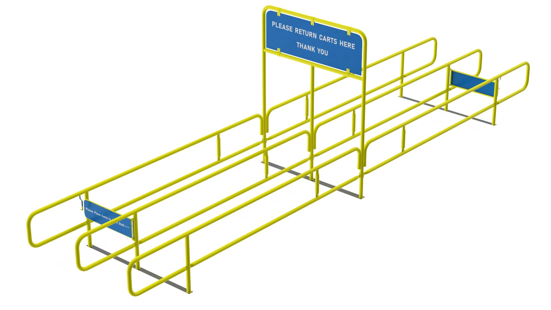 3D Corral for Shopping Carts Bidirect Yellow