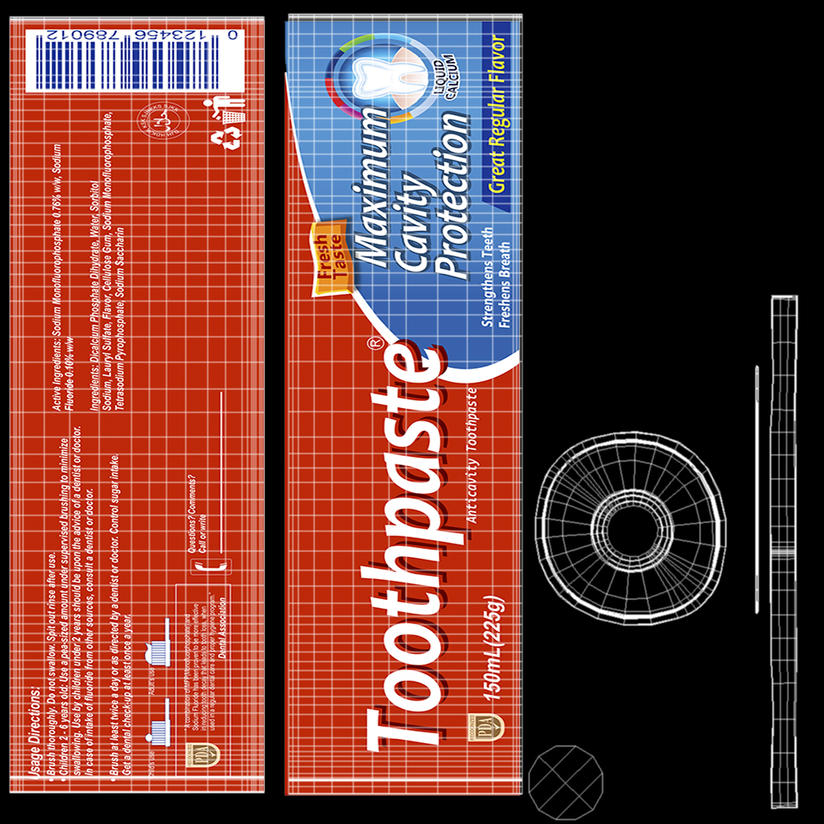 Finished Toothpaste Tube 3D model