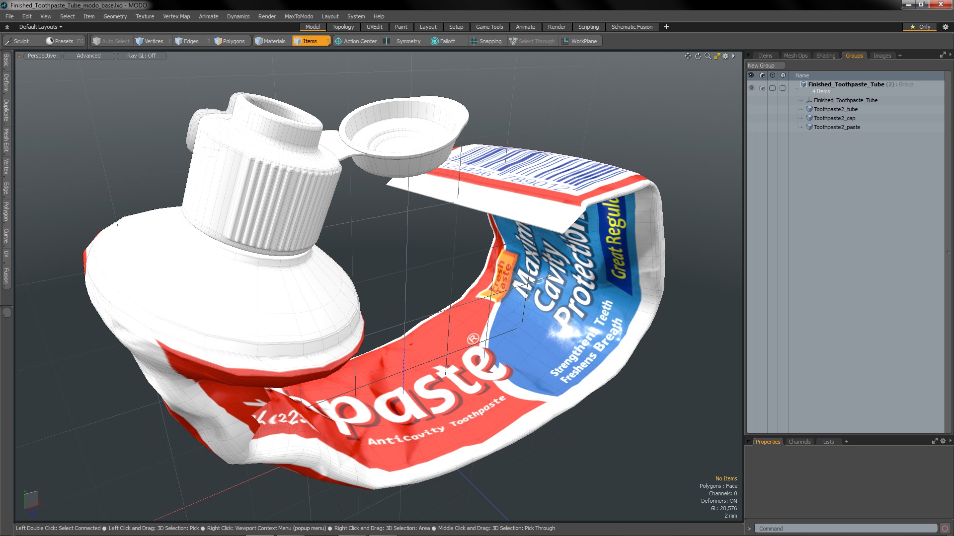 Finished Toothpaste Tube 3D model
