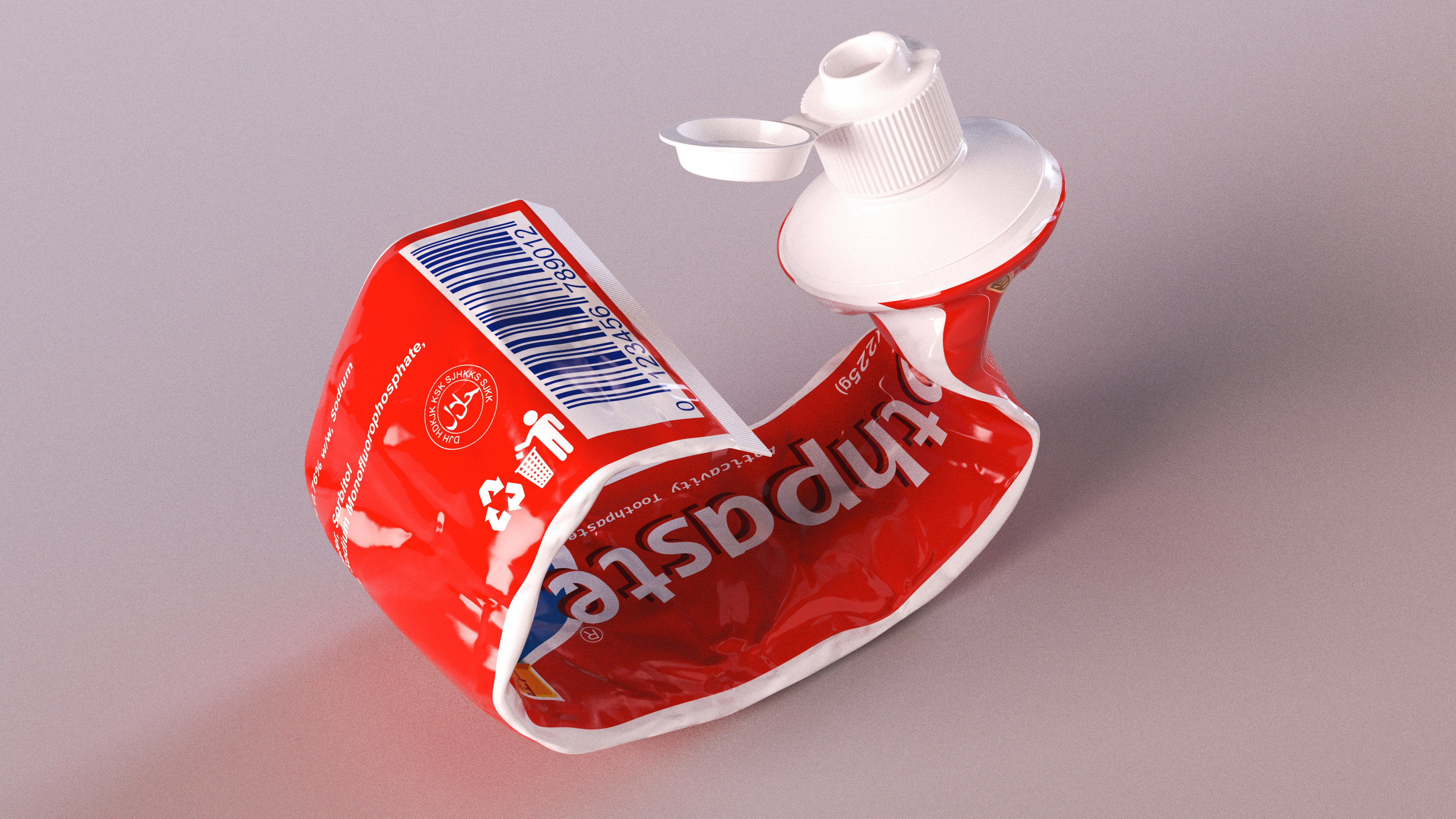 Finished Toothpaste Tube 3D model