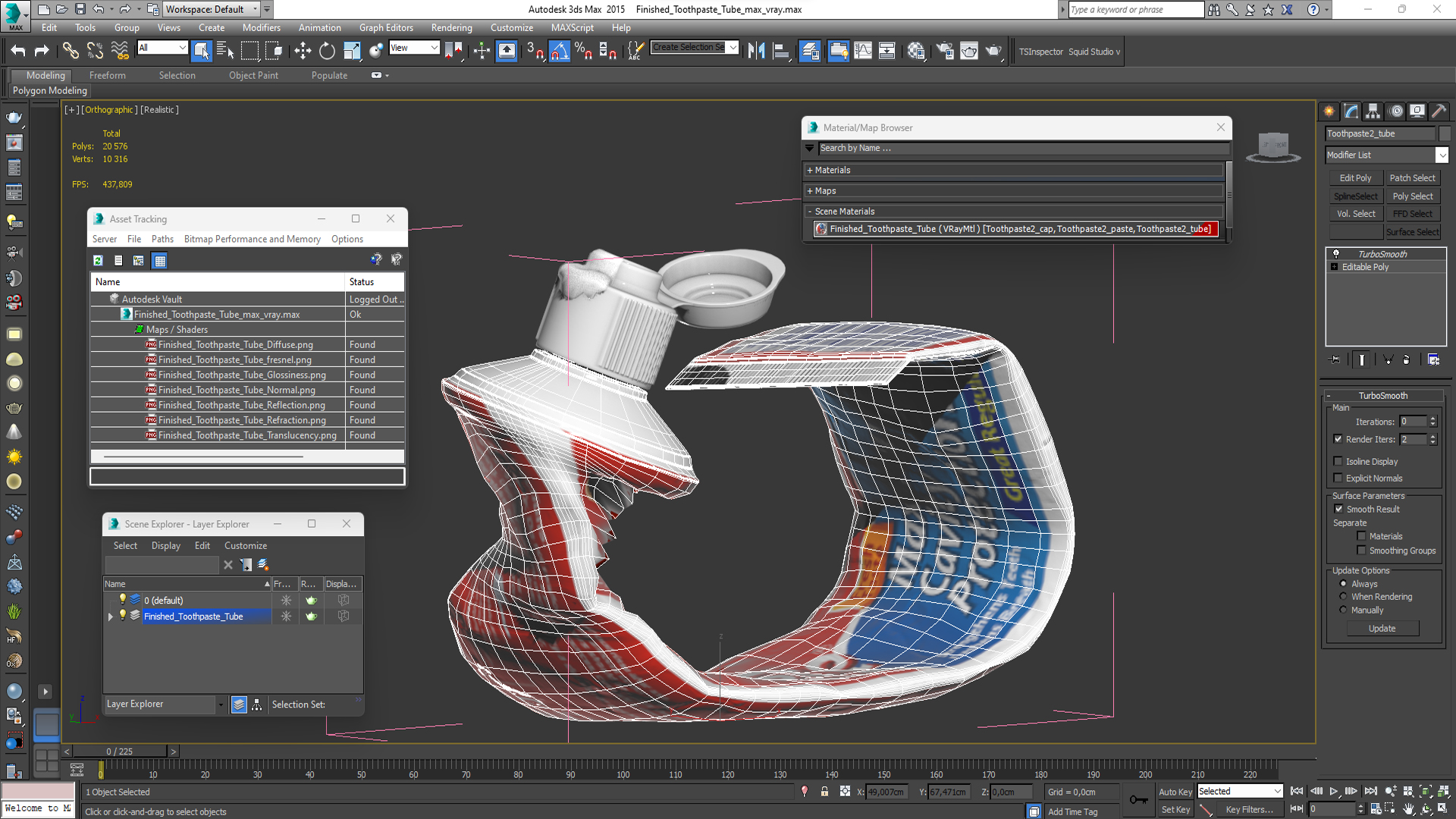 Finished Toothpaste Tube 3D model