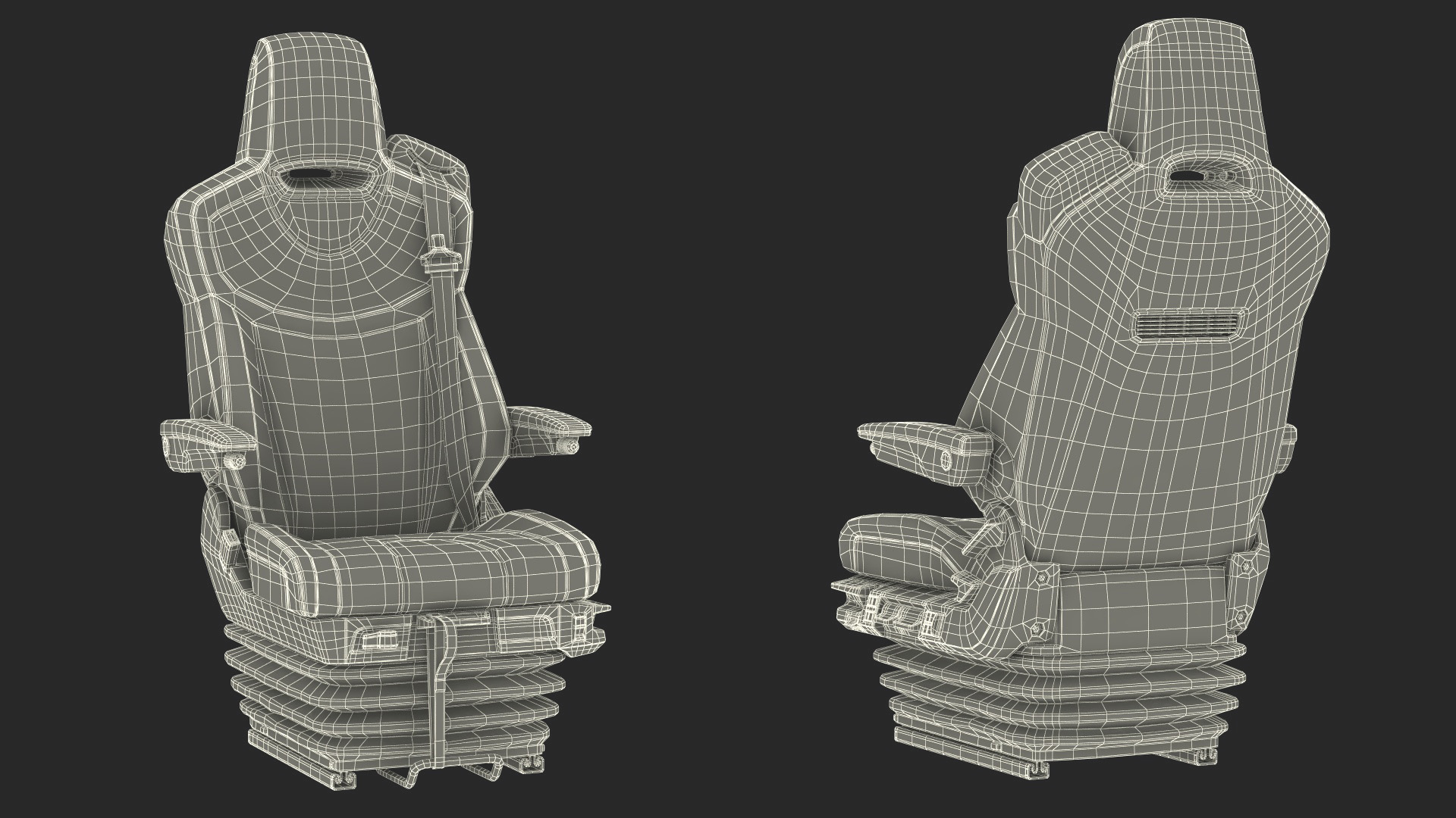 3D Commercial Truck Driver Seat model