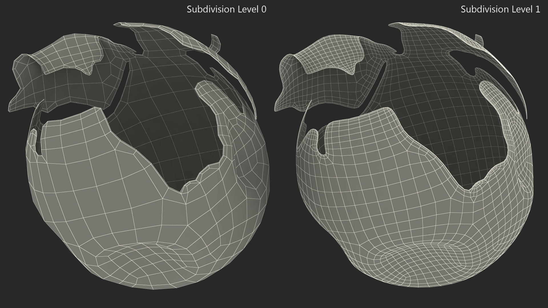 3D Cracked Turtle Egg model
