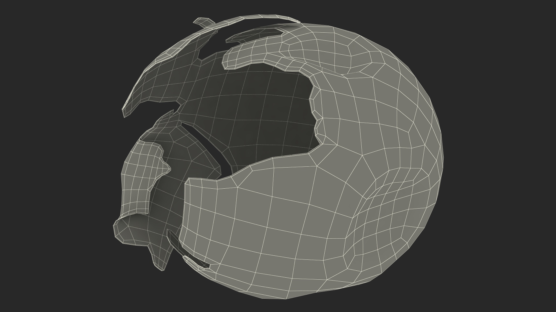3D Cracked Turtle Egg model