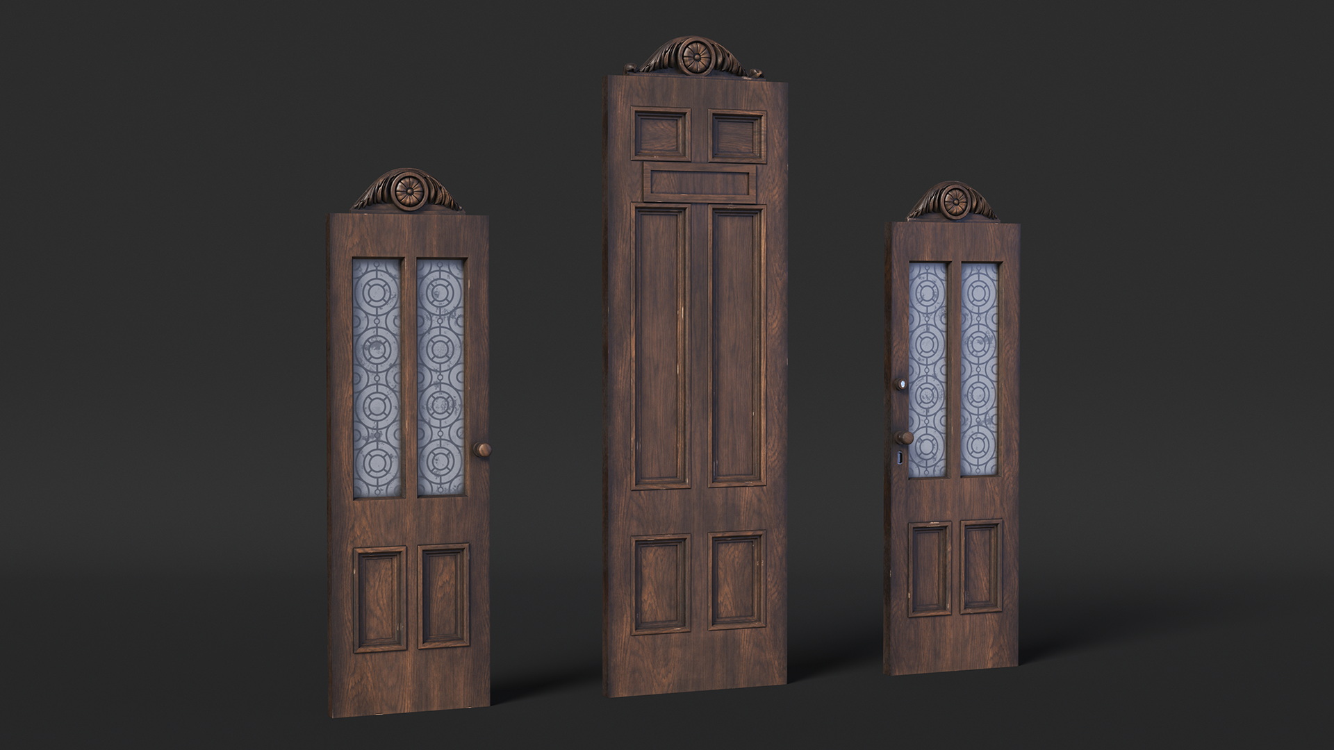 3D model Baroque Wooden Doors