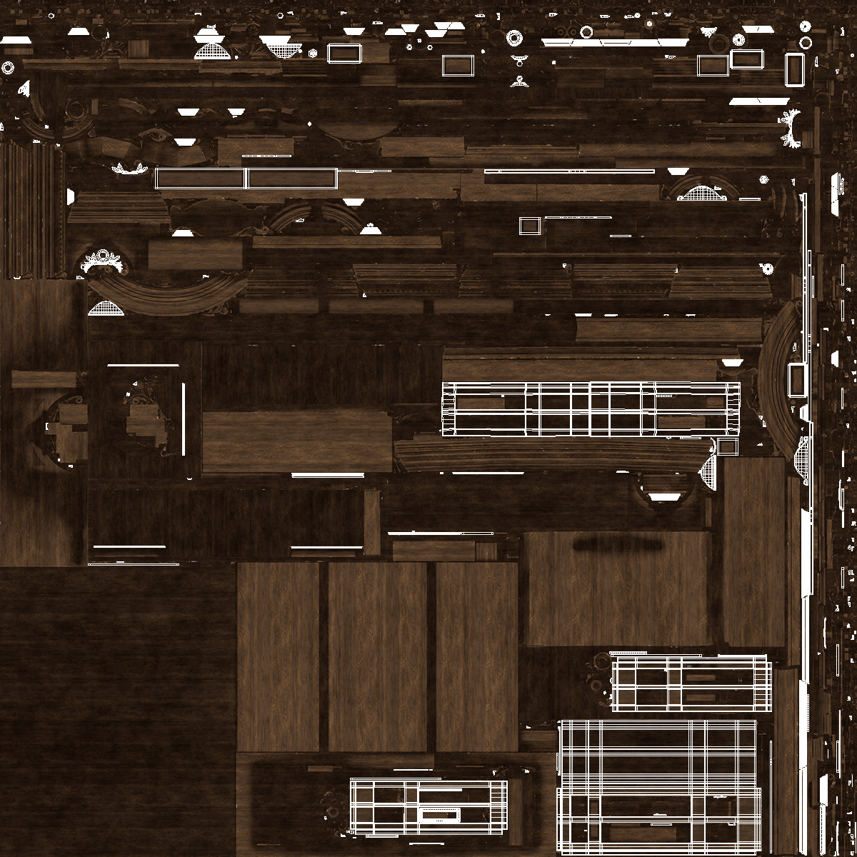 3D model Baroque Wooden Doors