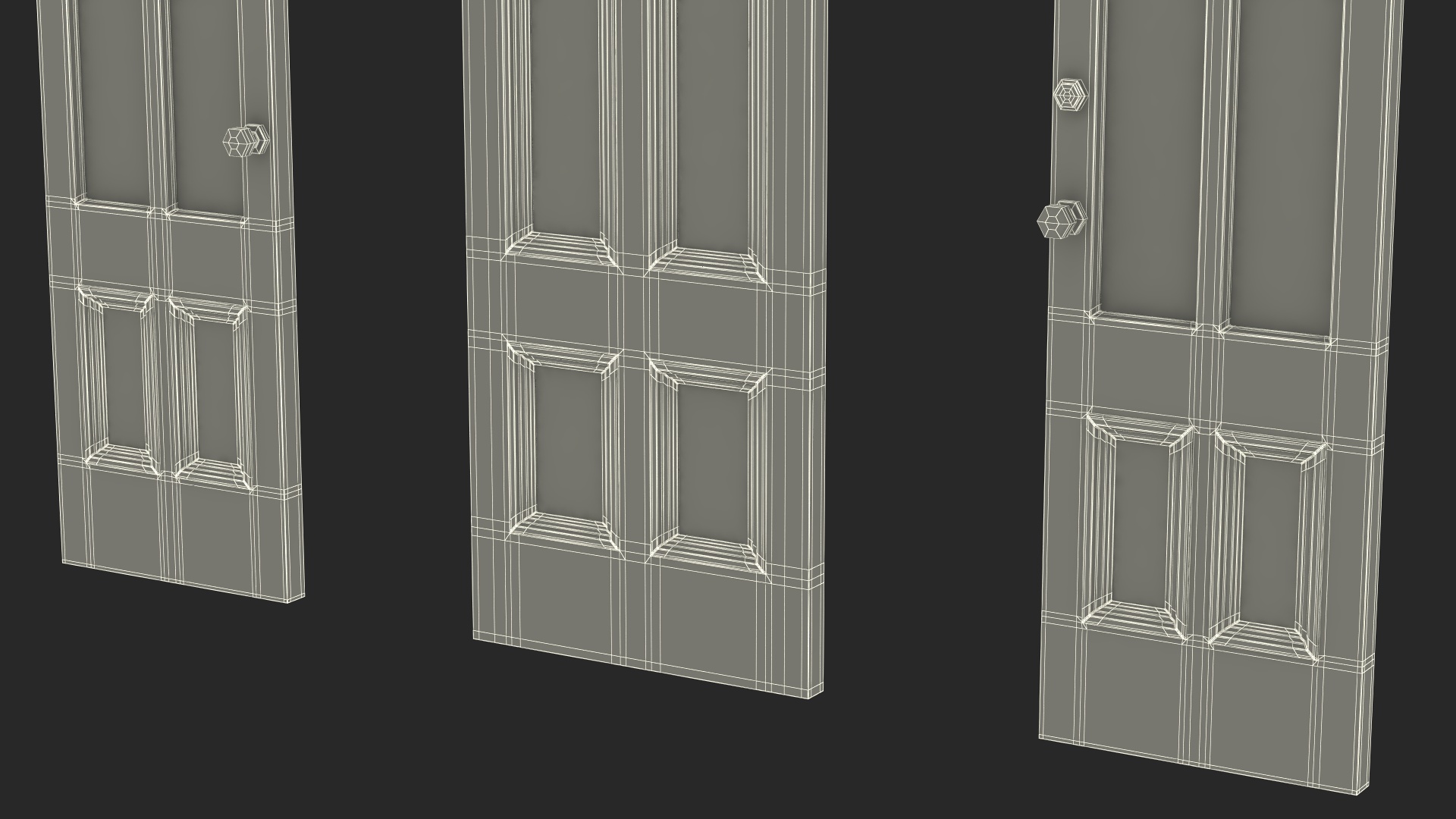 3D model Baroque Wooden Doors