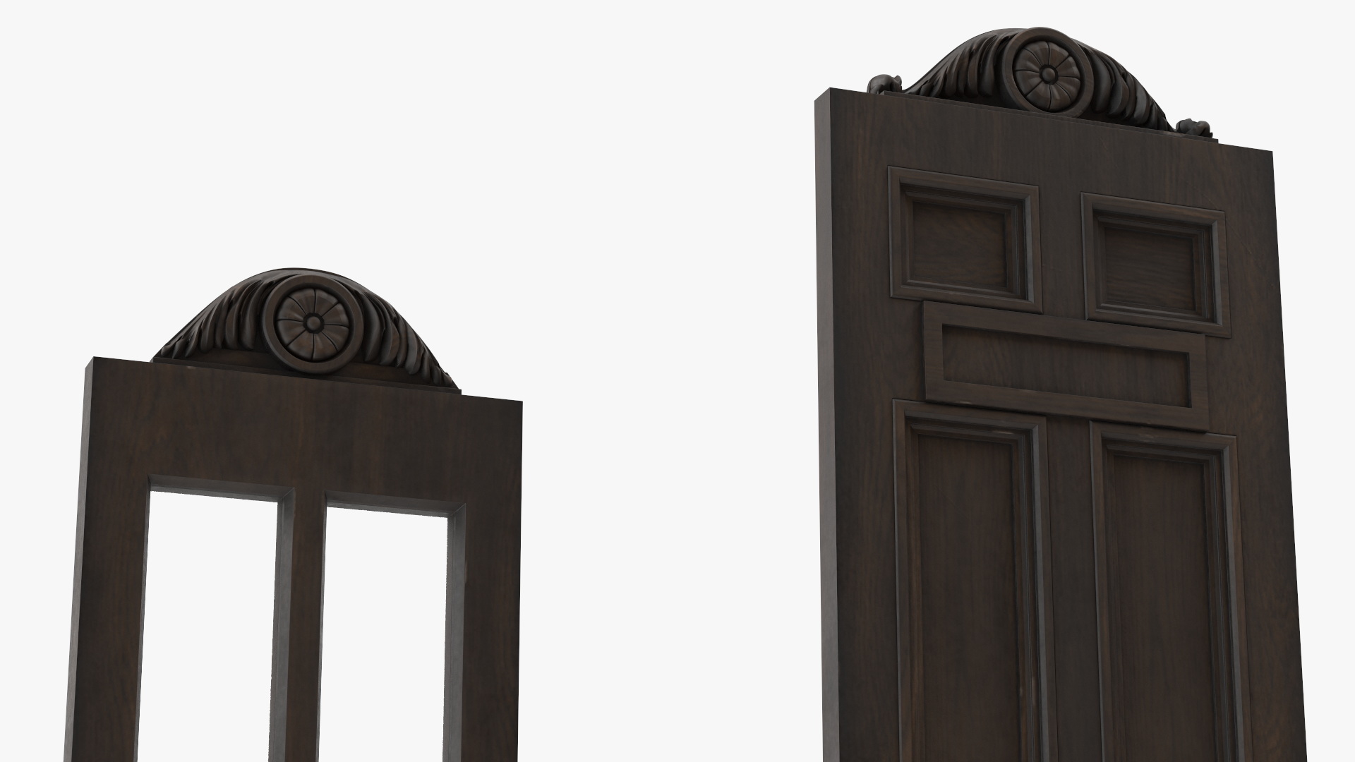 3D model Baroque Wooden Doors