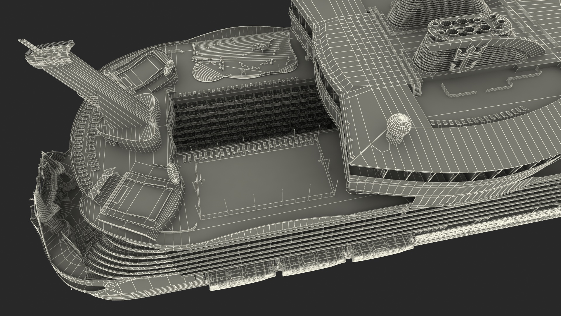 3D Cruise Ship Rigged model