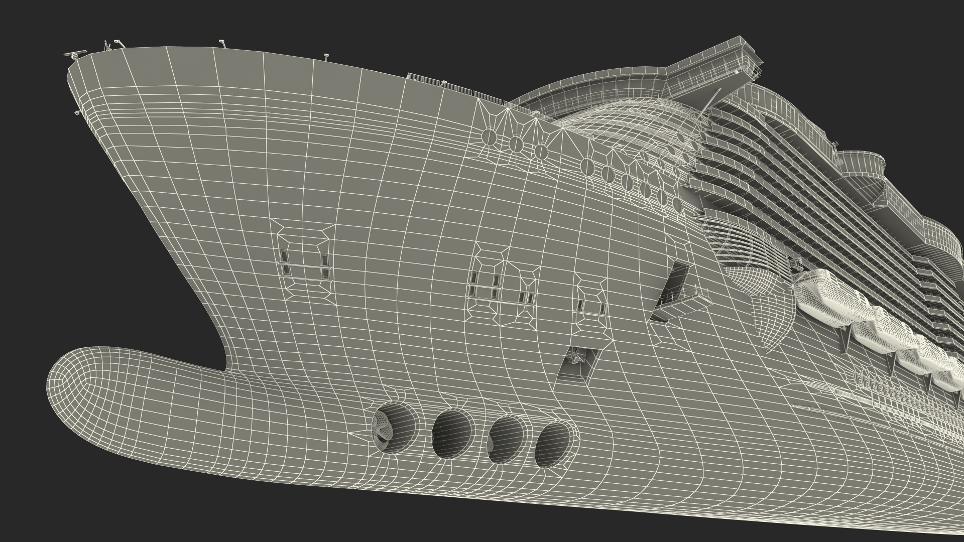 3D Cruise Ship Rigged model
