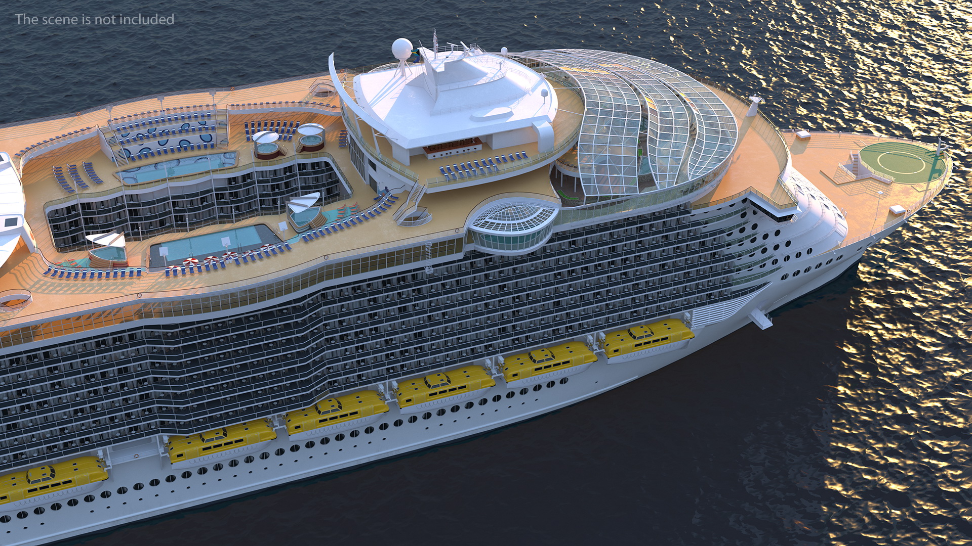 3D Cruise Ship Rigged model