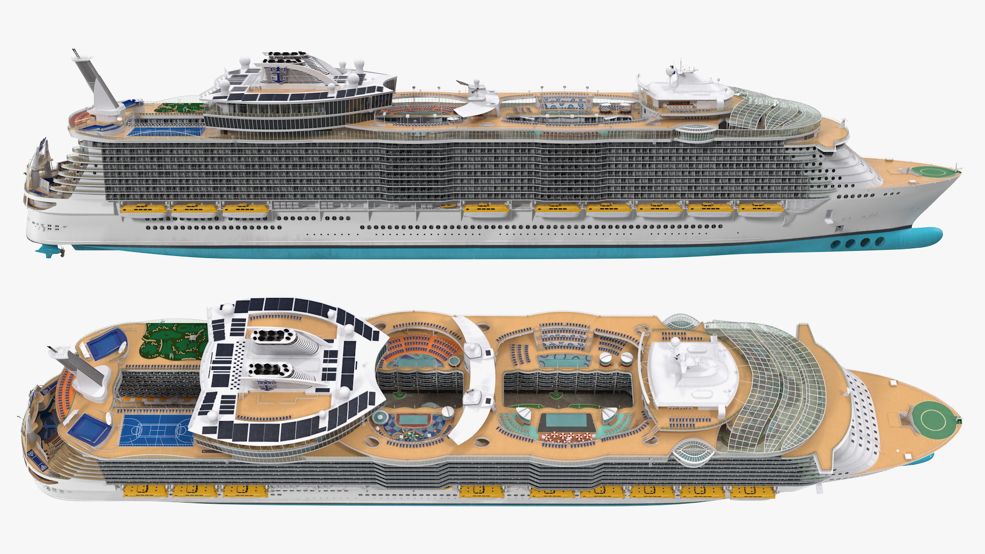 3D Cruise Ship Rigged model