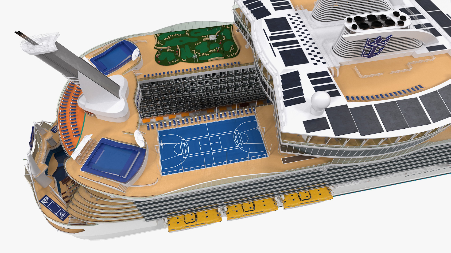 3D Cruise Ship Rigged model