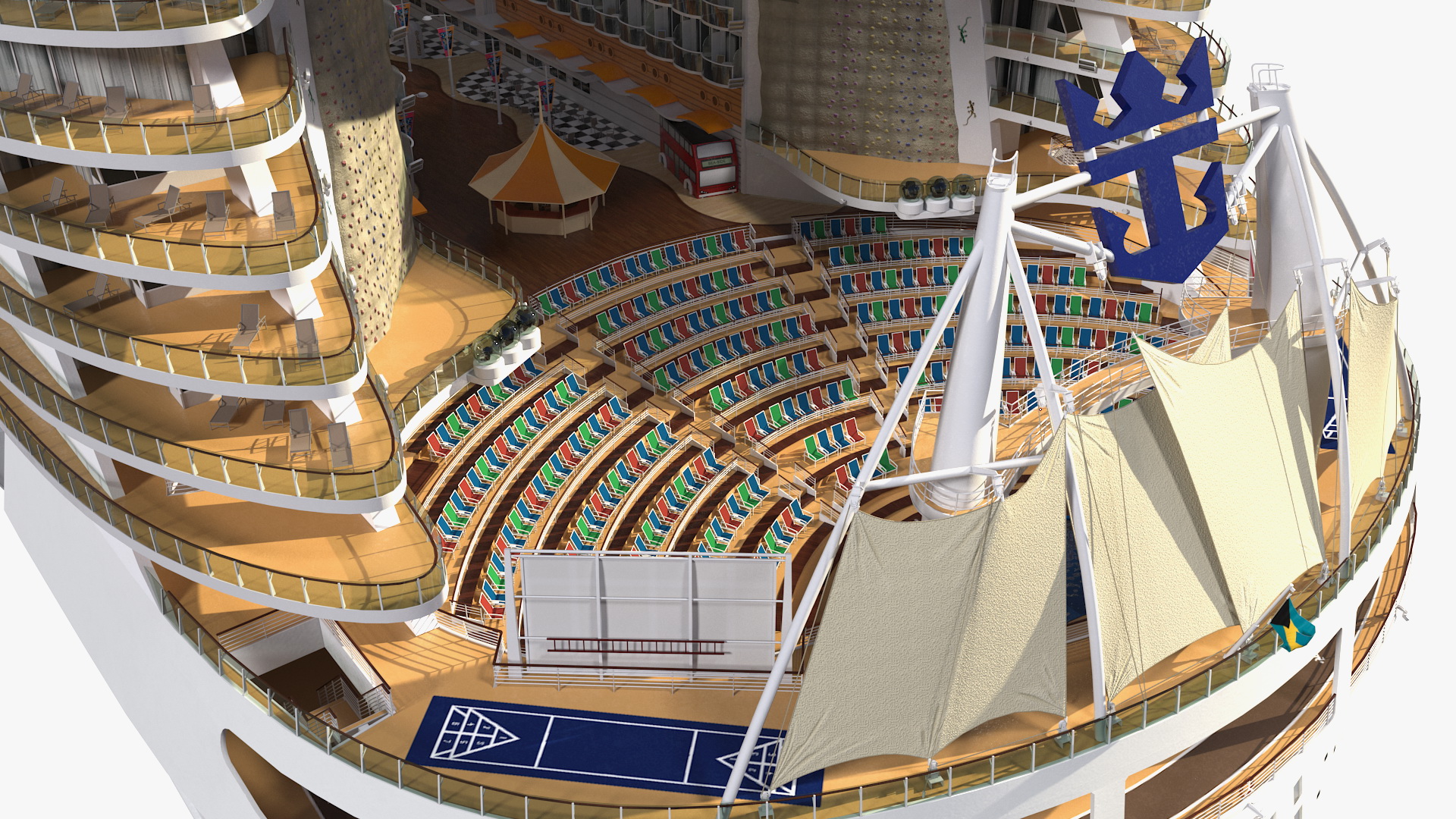 3D Cruise Ship Rigged model