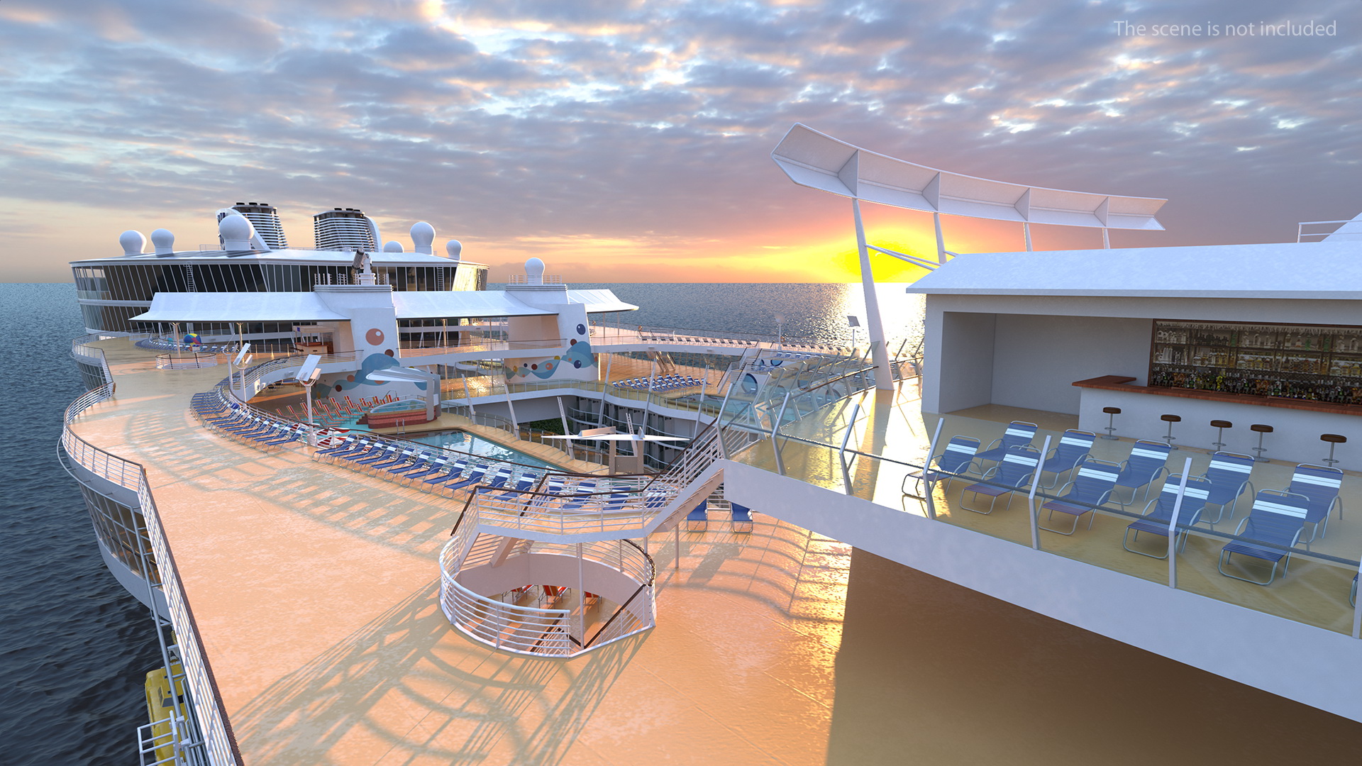 3D Cruise Ship Rigged model