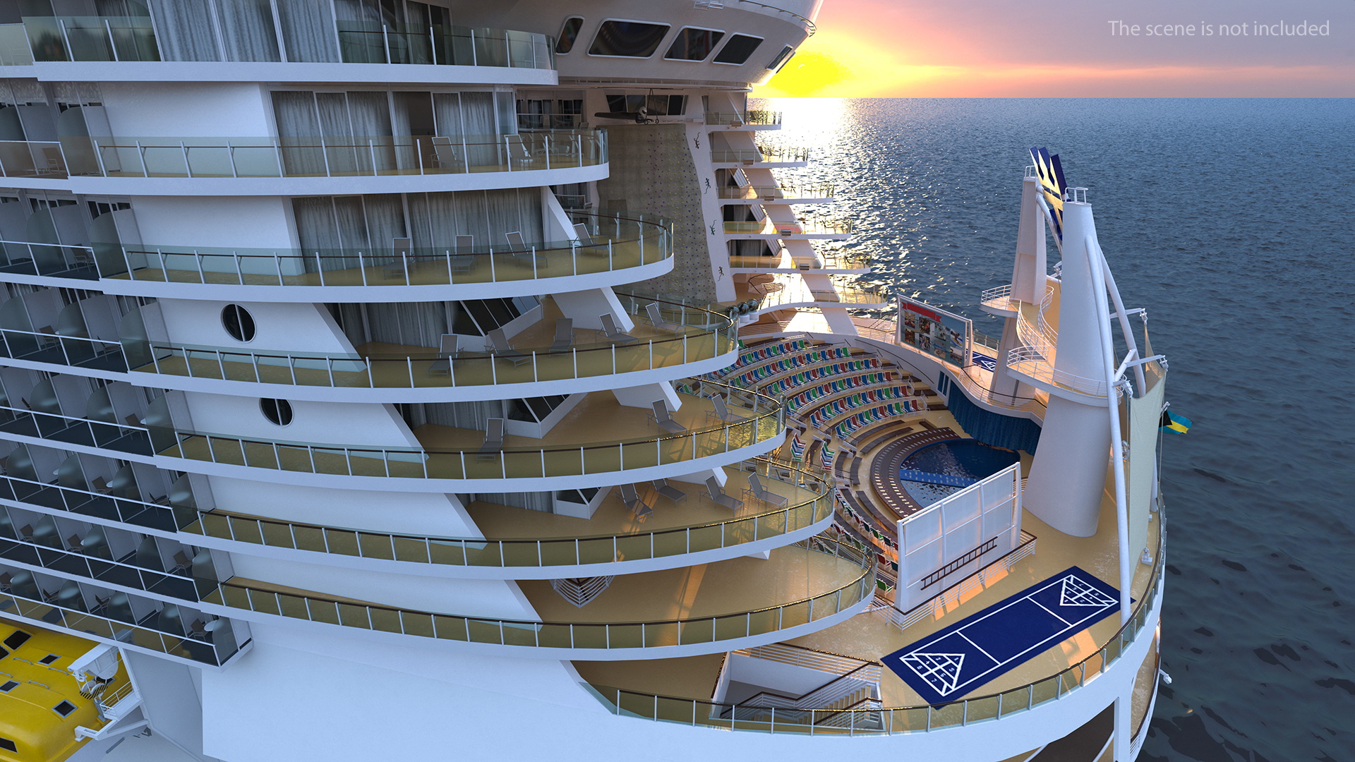 3D Cruise Ship Rigged model