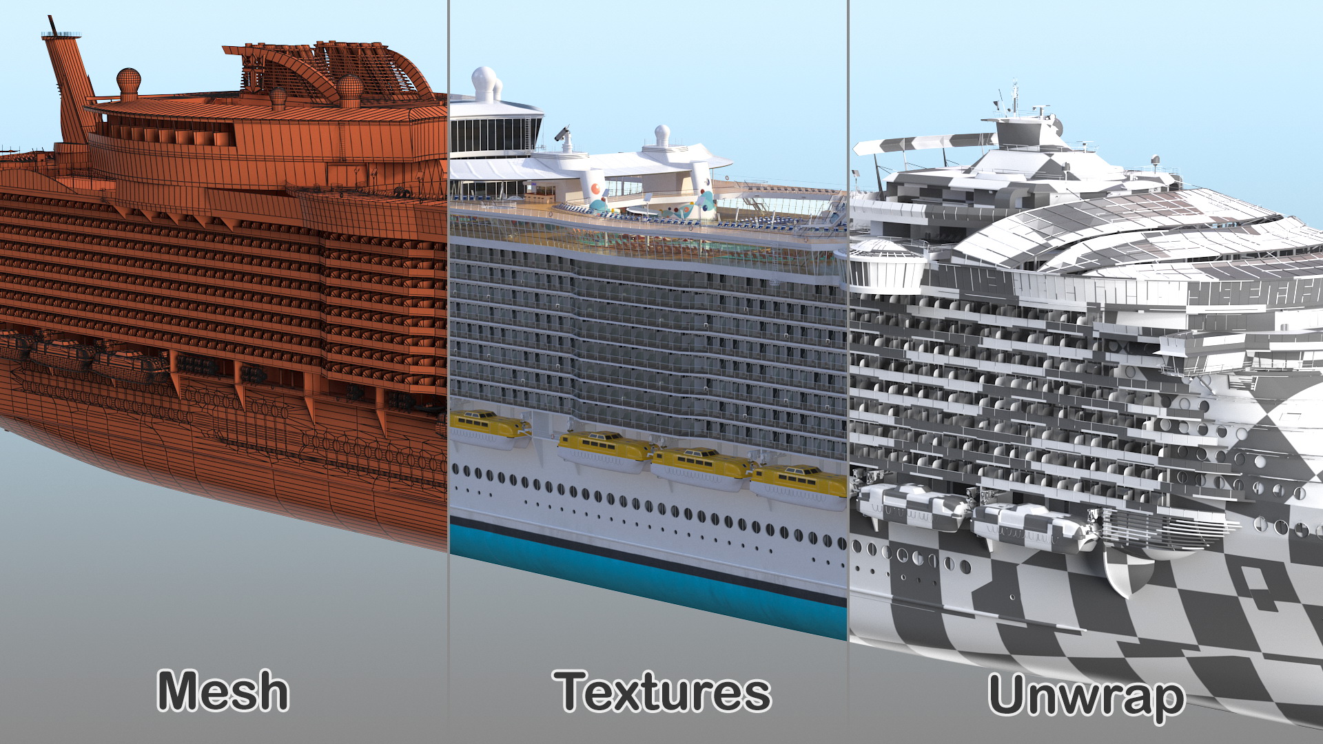 3D Cruise Ship Rigged model