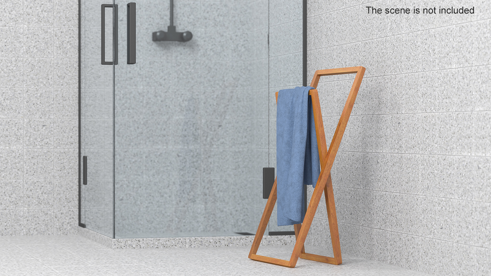 3D Freestanding Folding Wood Towel Rail