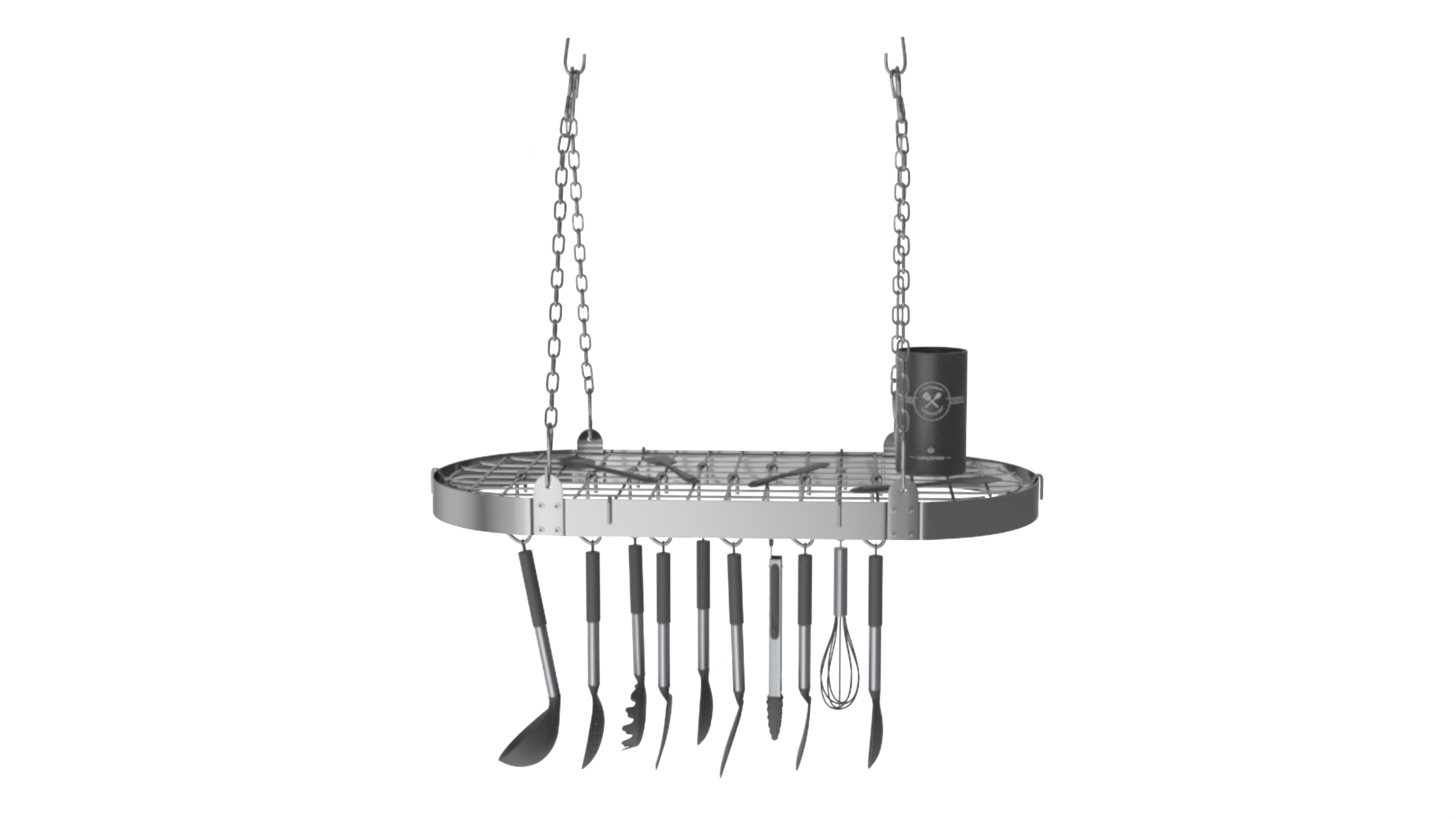 3D Hanging Pot Rack with Cooking Utensils model