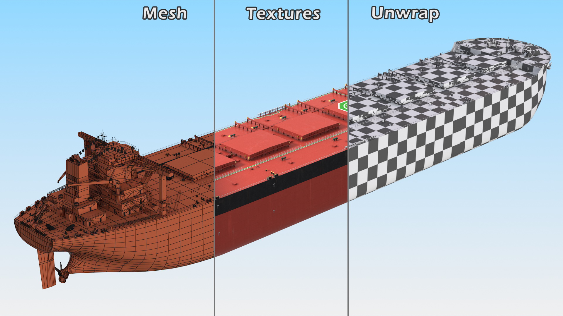 Ore Carrier Ship Loaded Dirty 3D model
