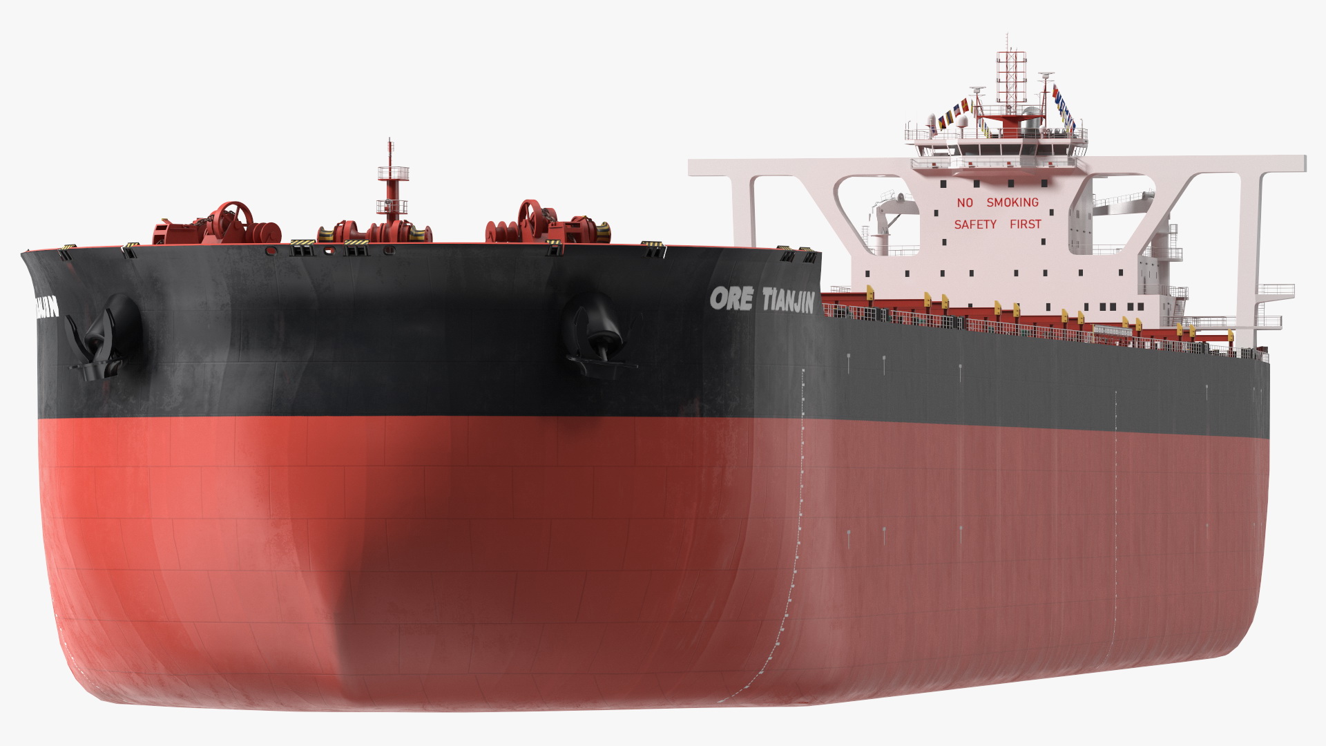 Ore Carrier Ship Loaded Dirty 3D model