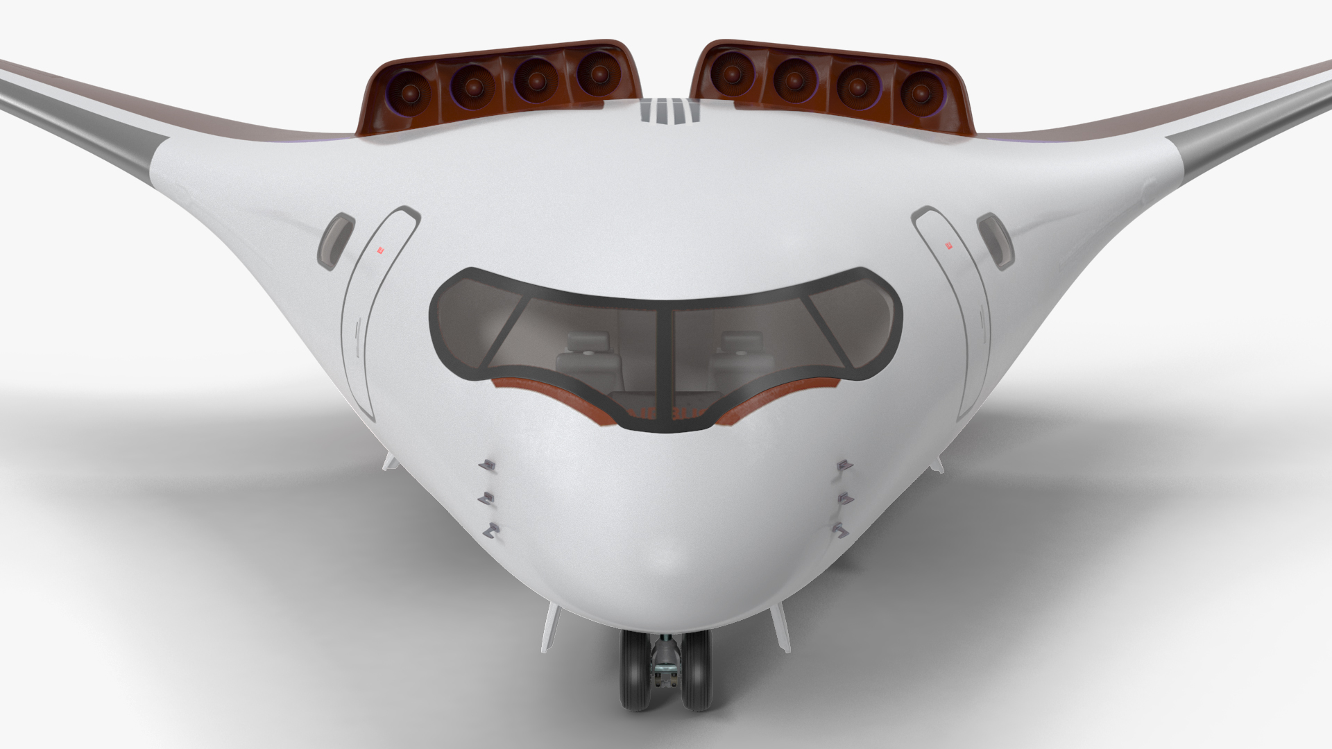 3D Ecological Aircraft Blended-Wing Body Rigged for Cinema 4D model