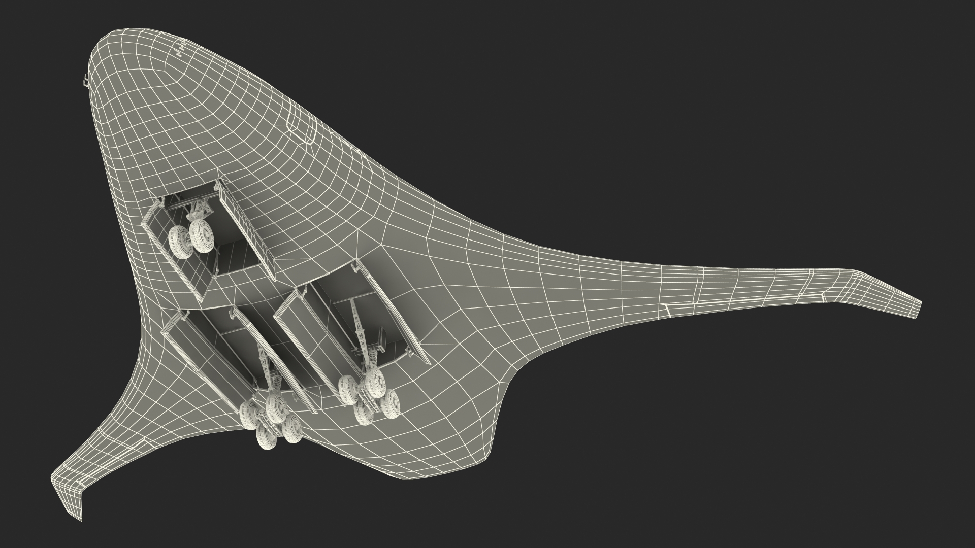 3D Ecological Aircraft Blended-Wing Body Rigged for Cinema 4D model