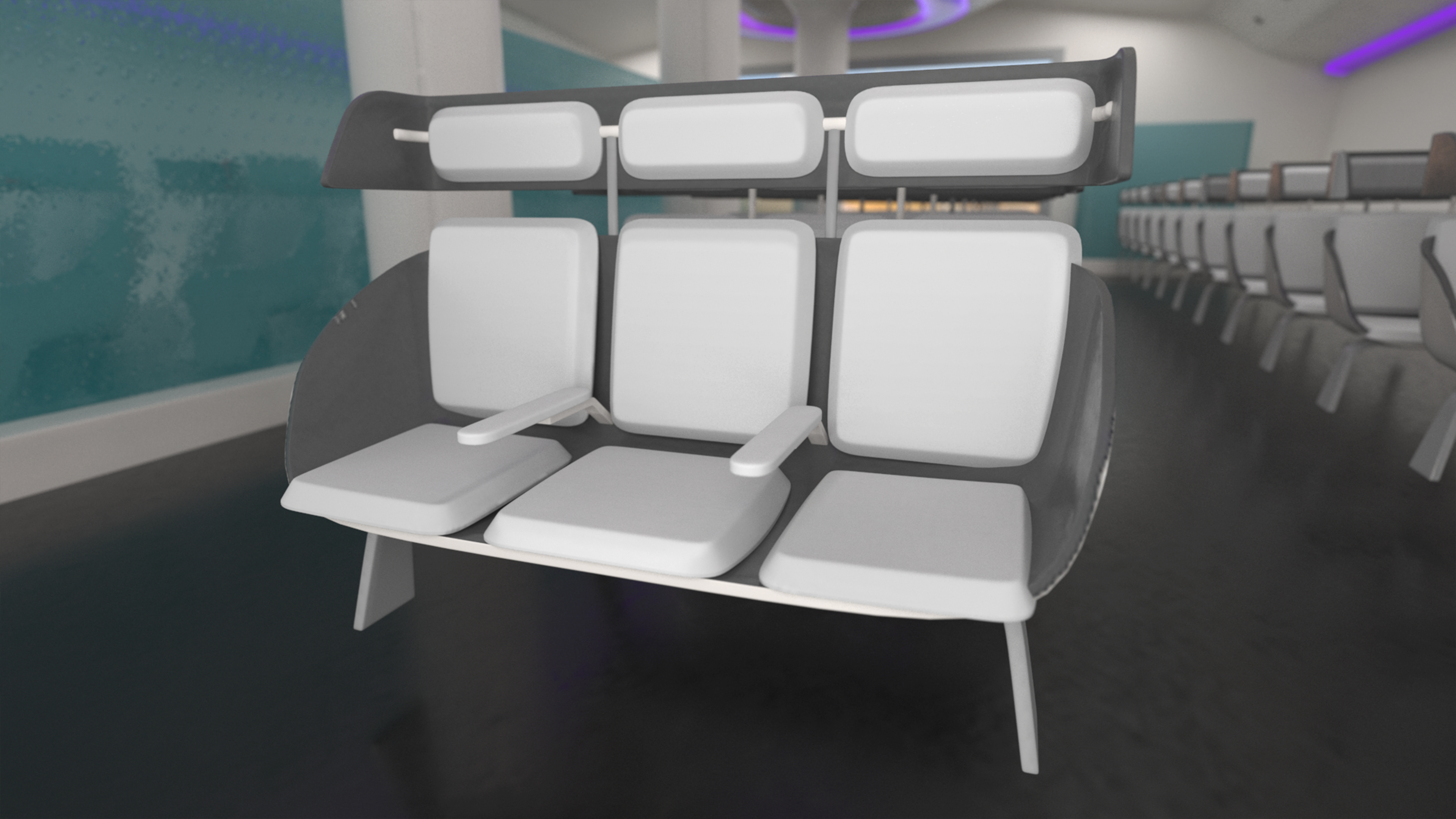 3D Ecological Aircraft Blended-Wing Body Rigged for Cinema 4D model